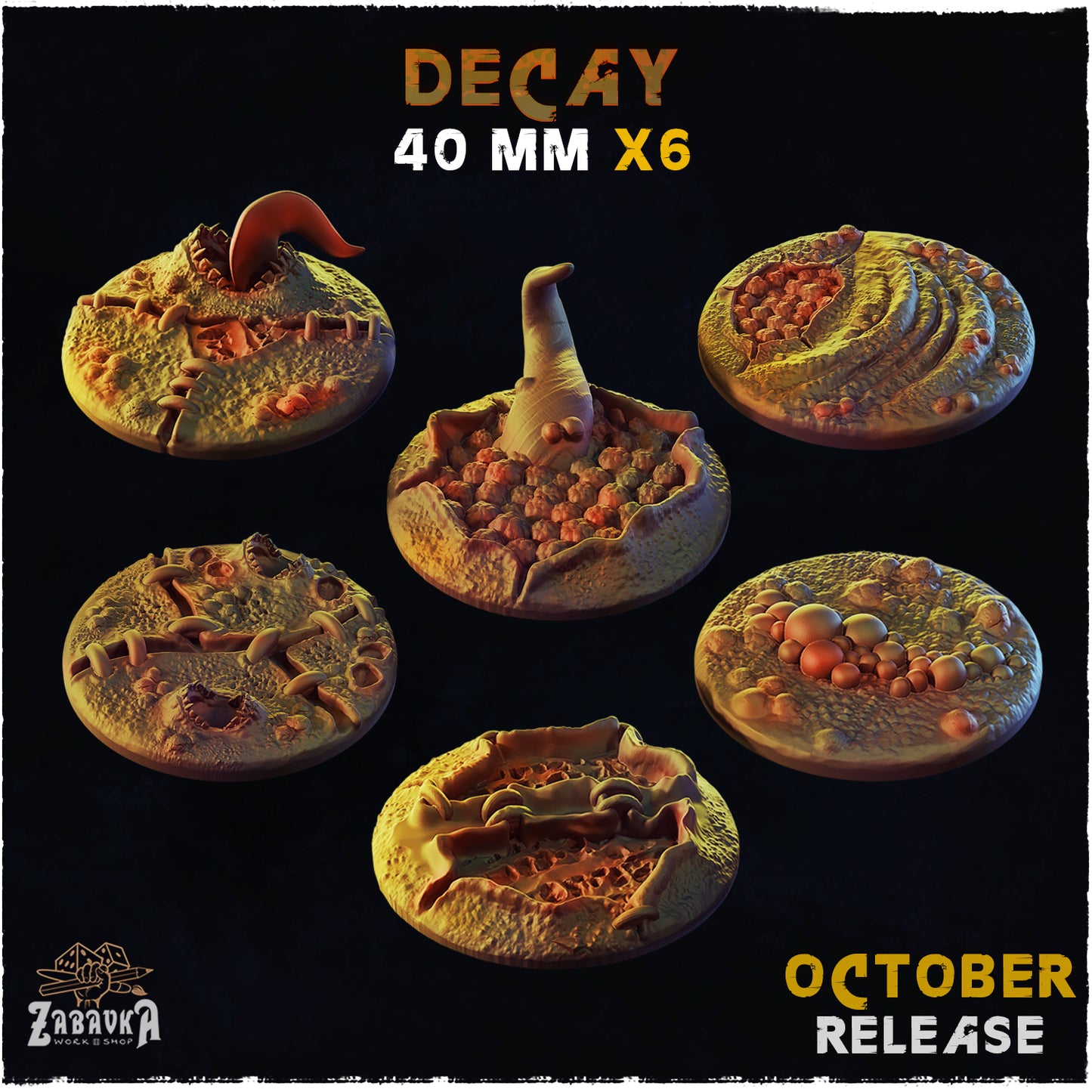BASES - Decay themed bases for wargames and tabletop thirteen sizes available by zabavka workshop