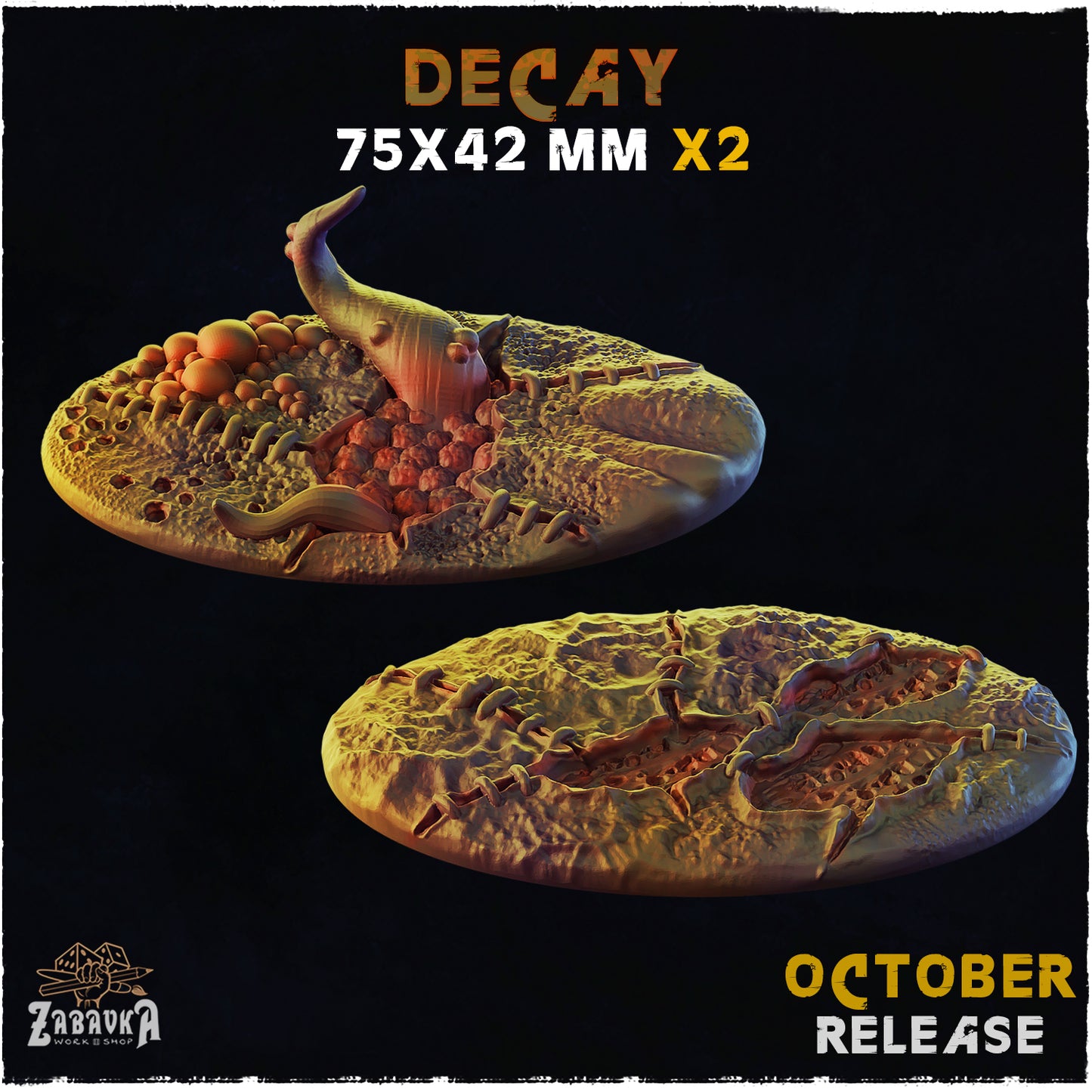BASES - Decay themed bases for wargames and tabletop thirteen sizes available by zabavka workshop