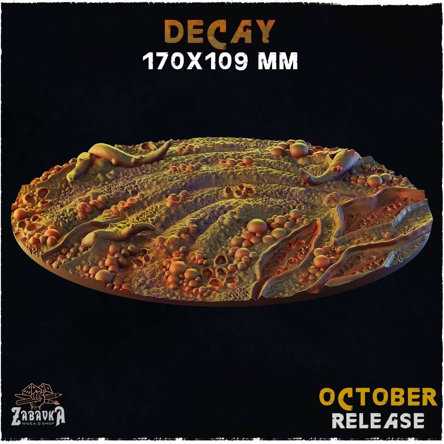 BASES - Decay themed bases for wargames and tabletop thirteen sizes available by zabavka workshop