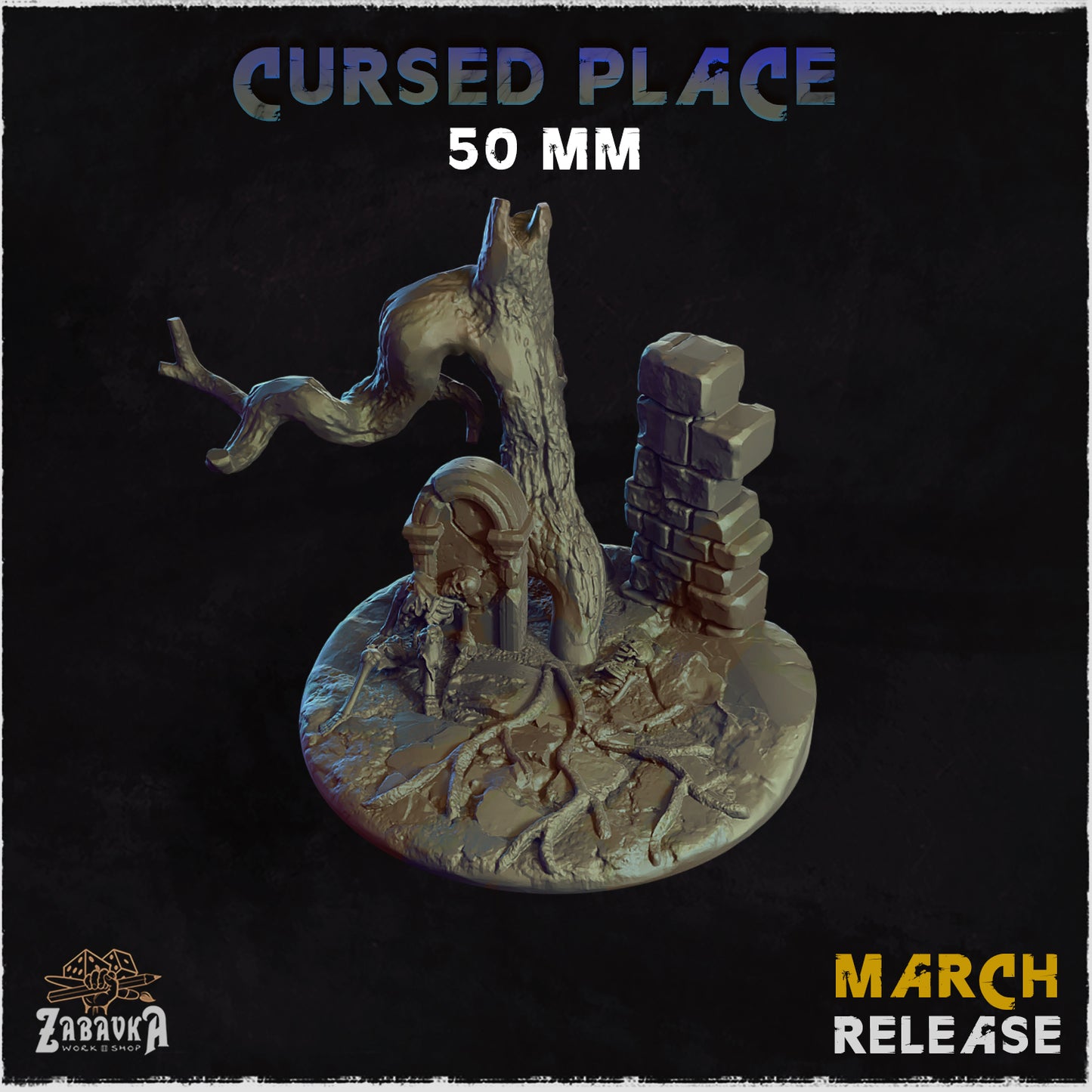 BASES - Cursed Place themed for wargames and tabletop thirteen sizes available by zabavka workshop