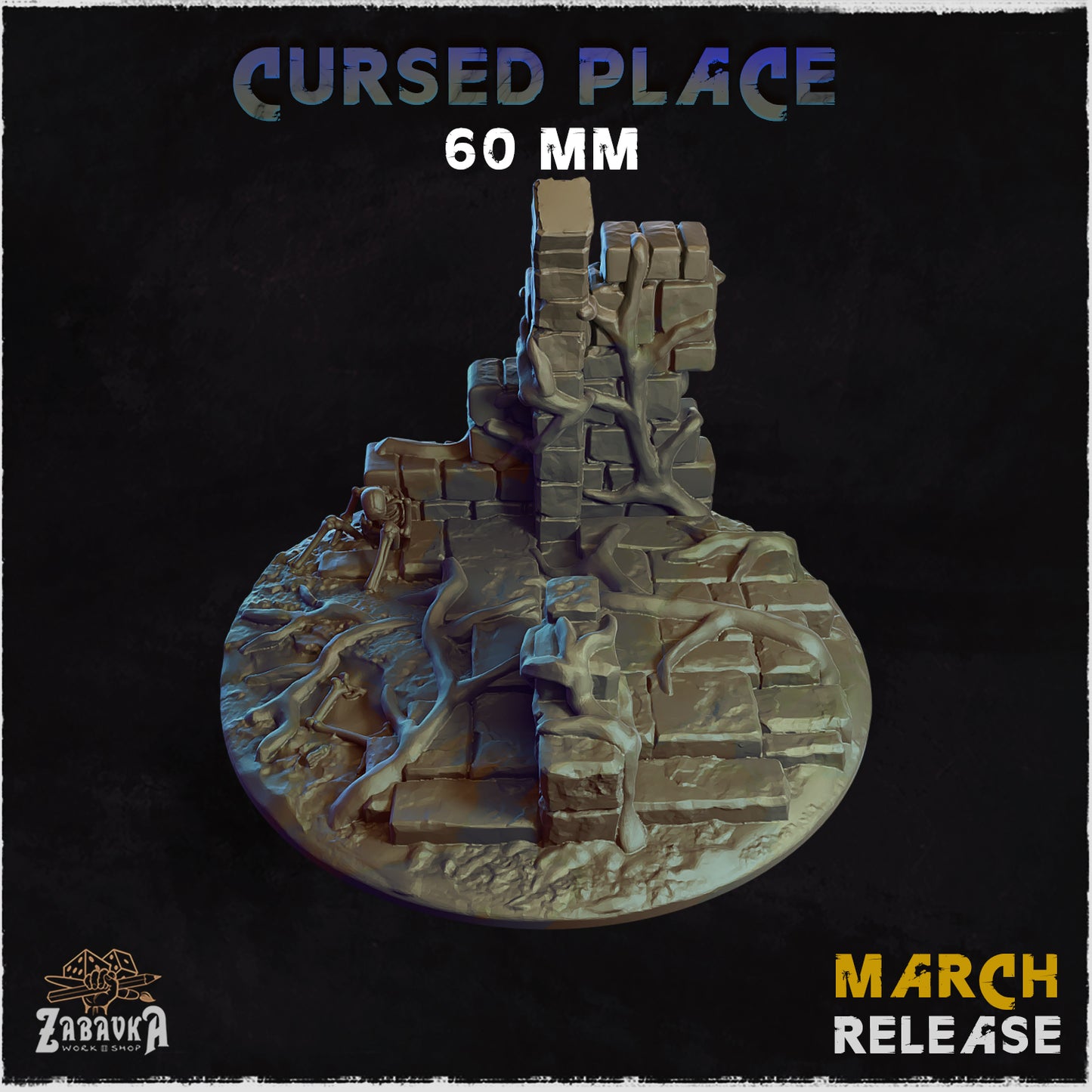 BASES - Cursed Place themed for wargames and tabletop thirteen sizes available by zabavka workshop