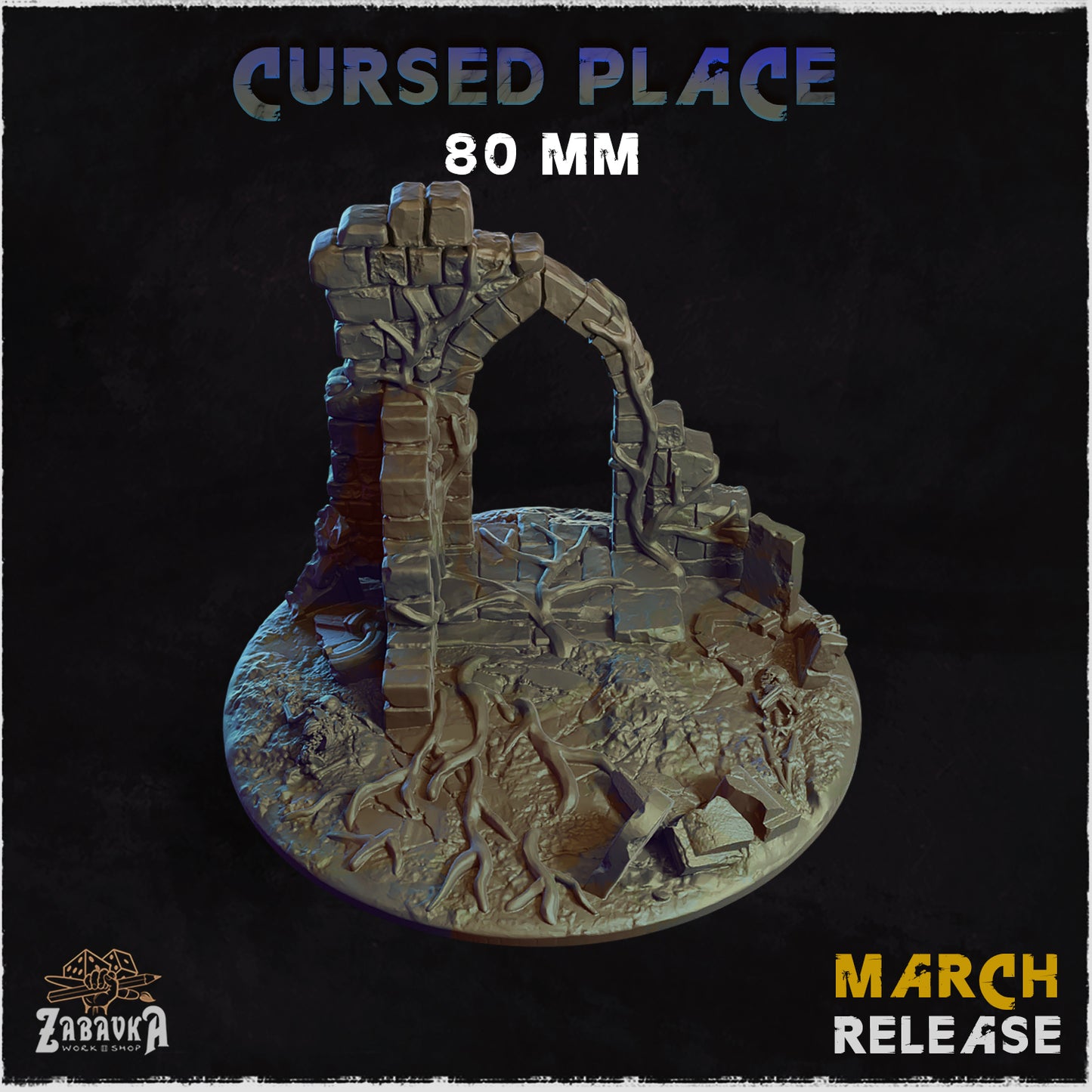 BASES - Cursed Place themed for wargames and tabletop thirteen sizes available by zabavka workshop