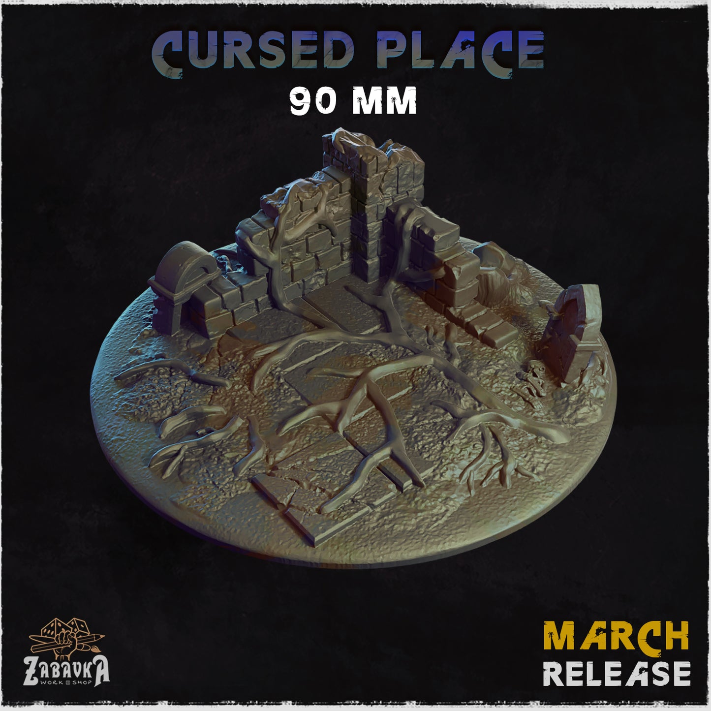 BASES - Cursed Place themed for wargames and tabletop thirteen sizes available by zabavka workshop