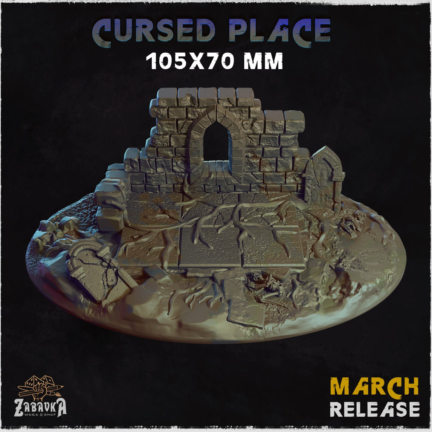 BASES - Cursed Place themed for wargames and tabletop thirteen sizes available by zabavka workshop