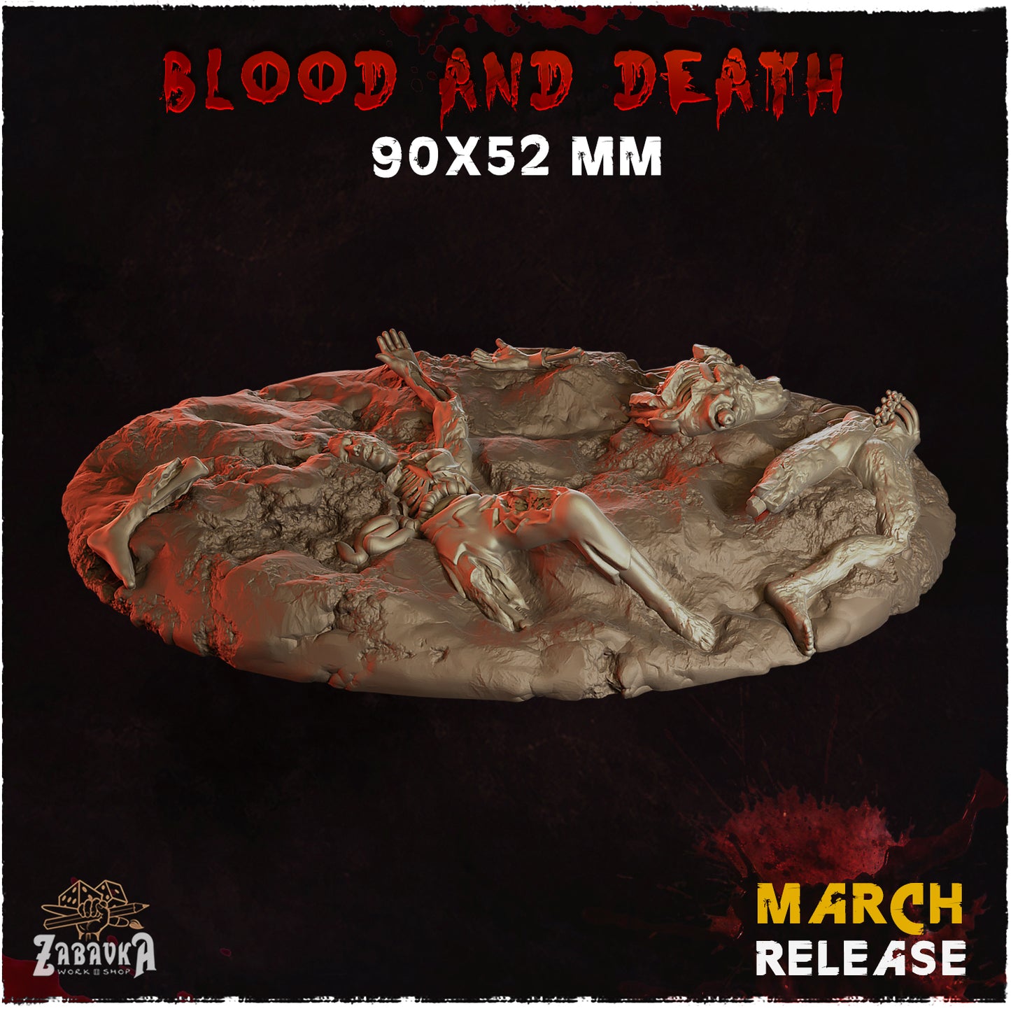 BASES - Blood and Death themed for wargames and tabletop thirteen sizes available by zabavka workshop