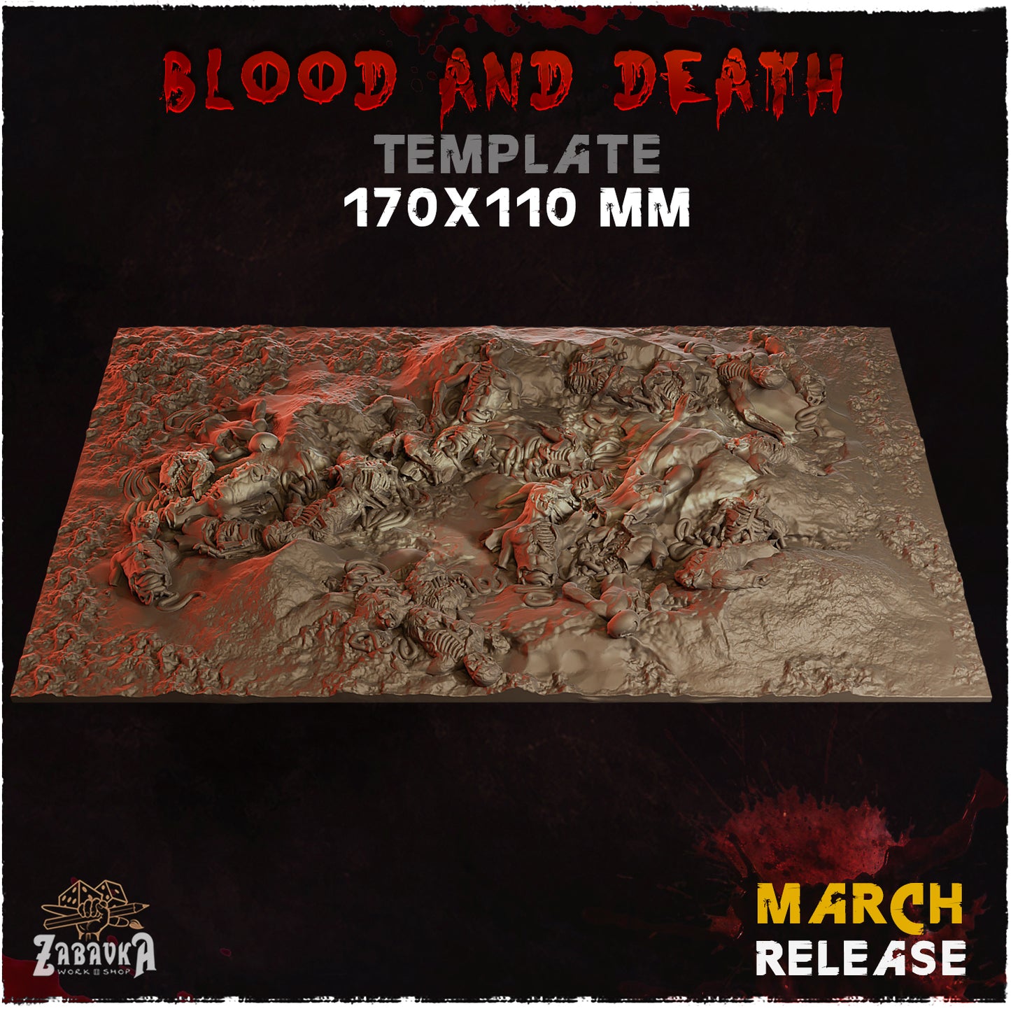 BASES - Blood and Death themed for wargames and tabletop thirteen sizes available by zabavka workshop