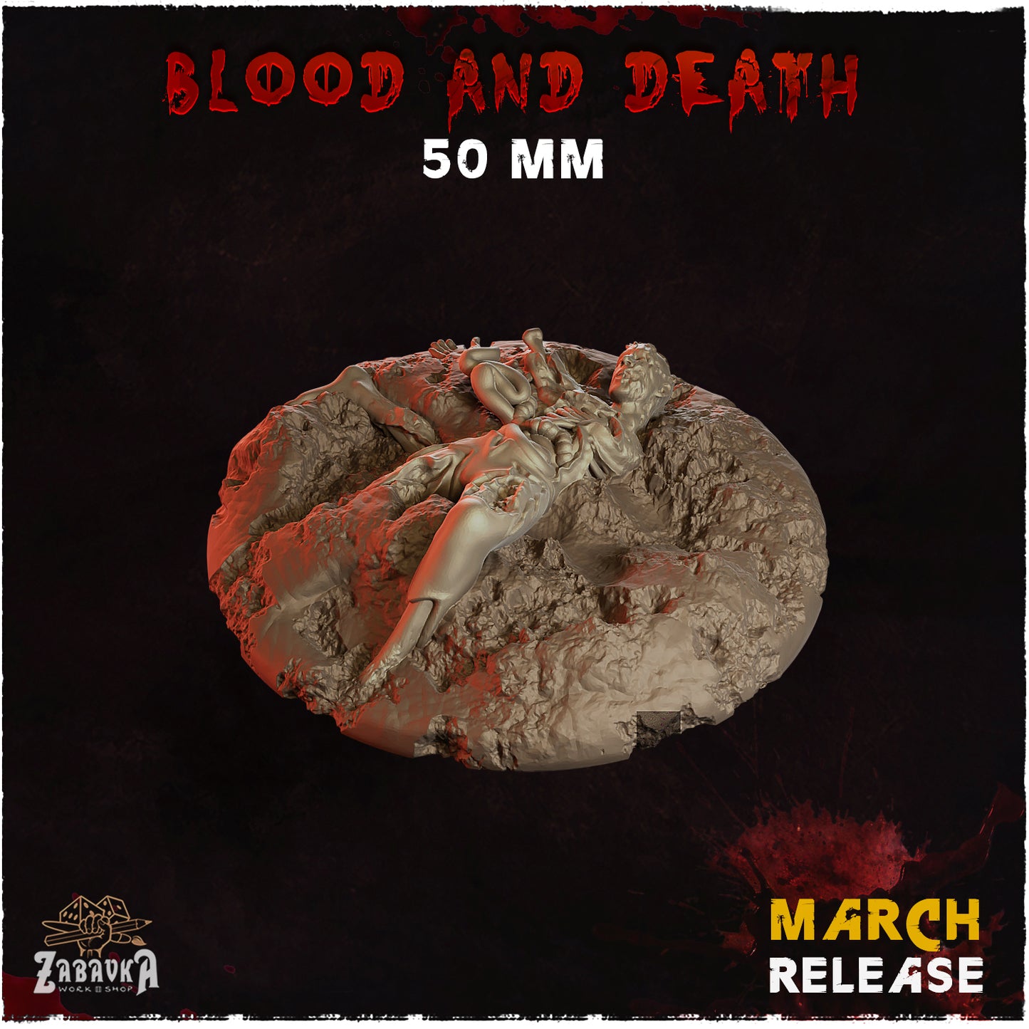 BASES - Blood and Death themed for wargames and tabletop thirteen sizes available by zabavka workshop