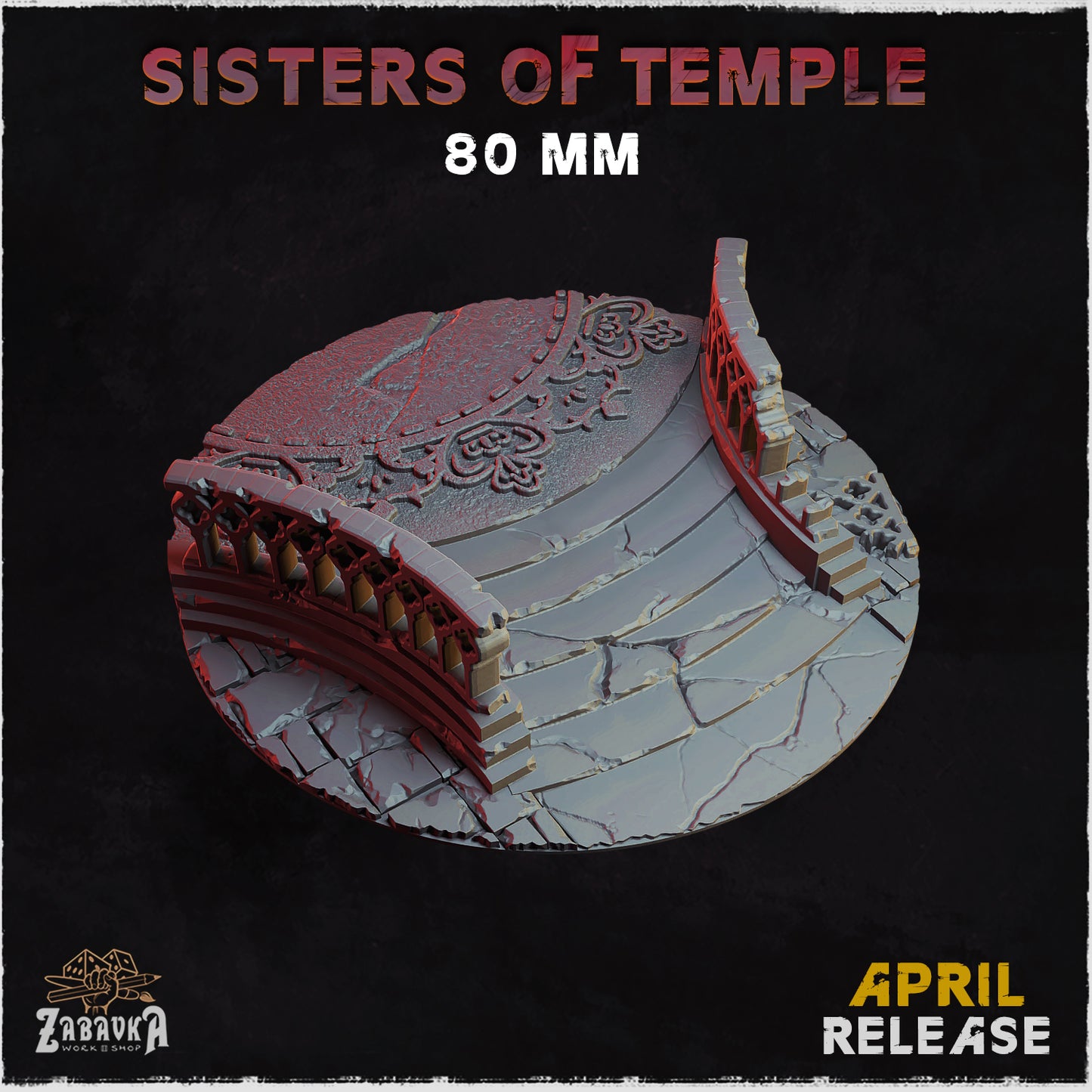 BASES - Sisters of Temple themed for wargames and tabletop thirteen sizes available by zabavka workshop