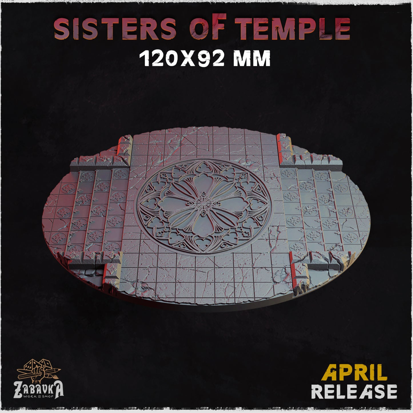 BASES - Sisters of Temple themed for wargames and tabletop thirteen sizes available by zabavka workshop