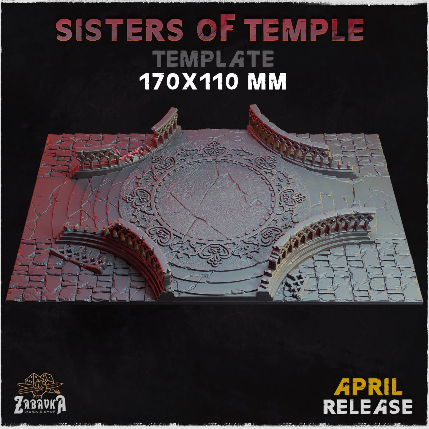 BASES - Sisters of Temple themed for wargames and tabletop thirteen sizes available by zabavka workshop