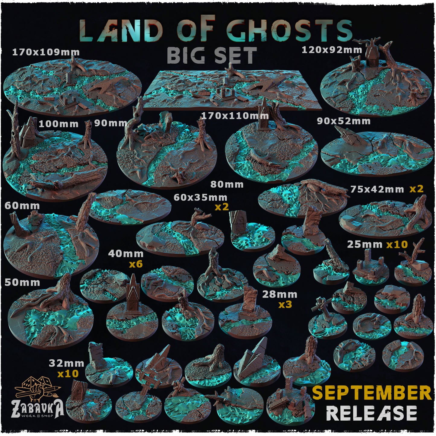 BASES - Land of Ghosts - themed bases for wargames and tabletop