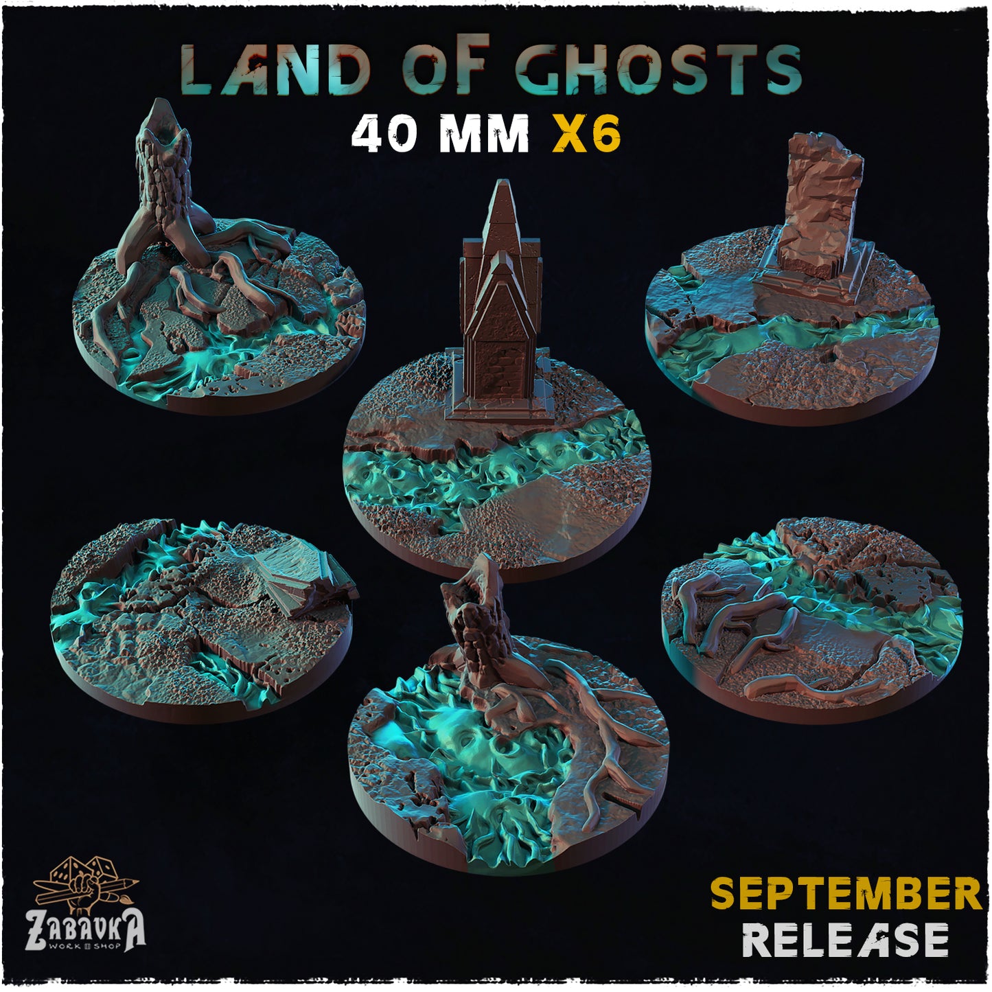BASES - Land of Ghosts - themed bases for wargames and tabletop