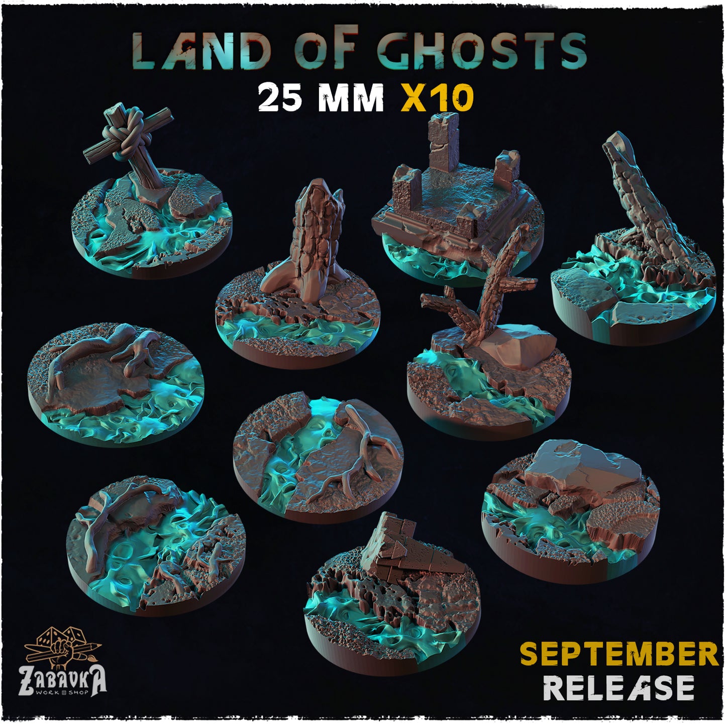 BASES - Land of Ghosts - themed bases for wargames and tabletop
