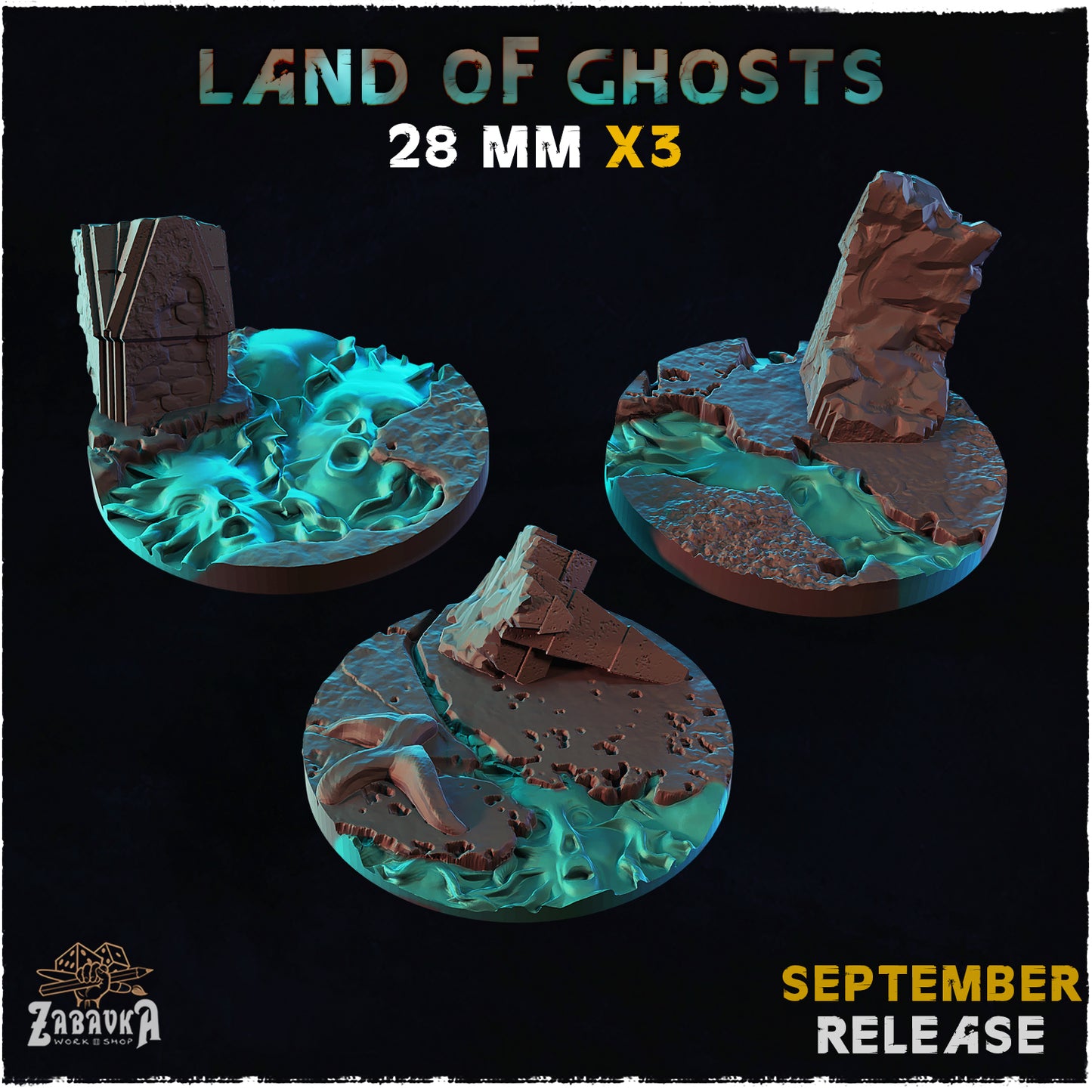 BASES - Land of Ghosts - themed bases for wargames and tabletop