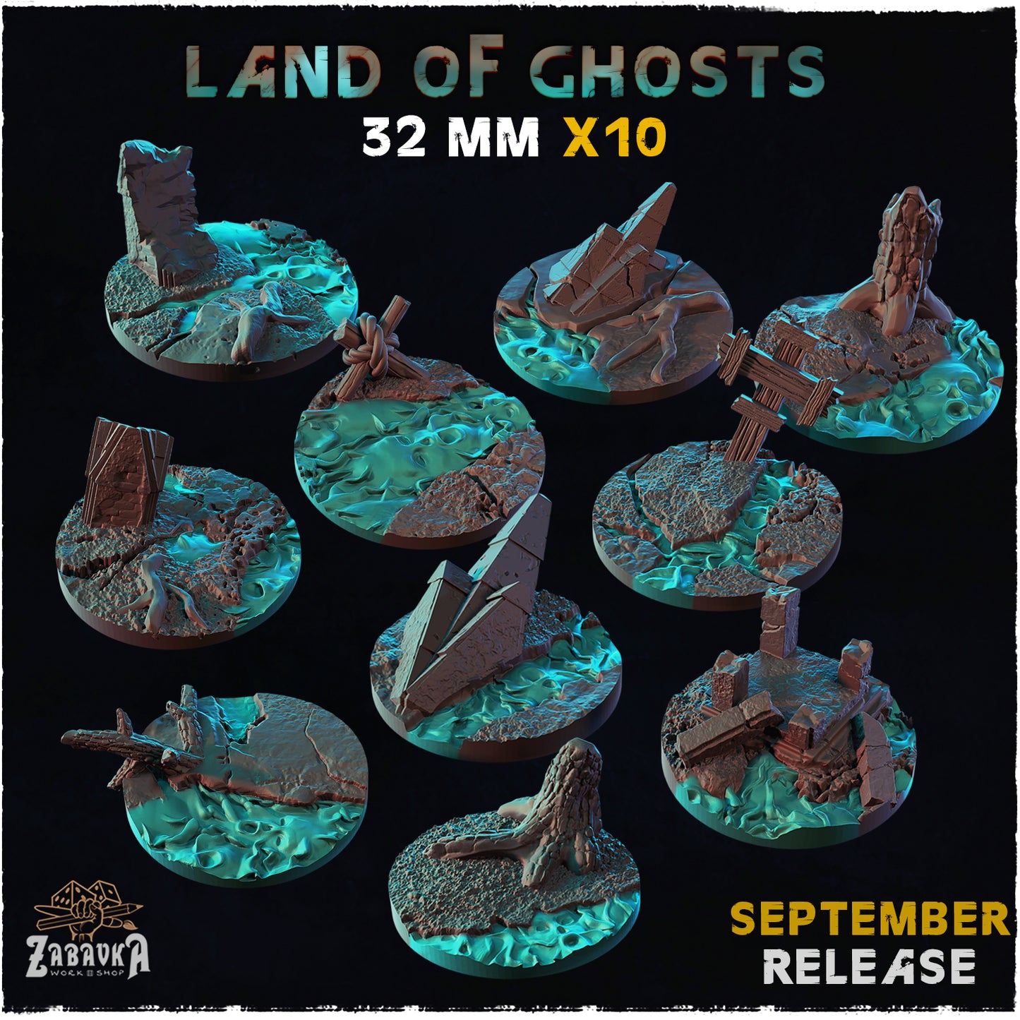 BASES - Land of Ghosts - themed bases for wargames and tabletop