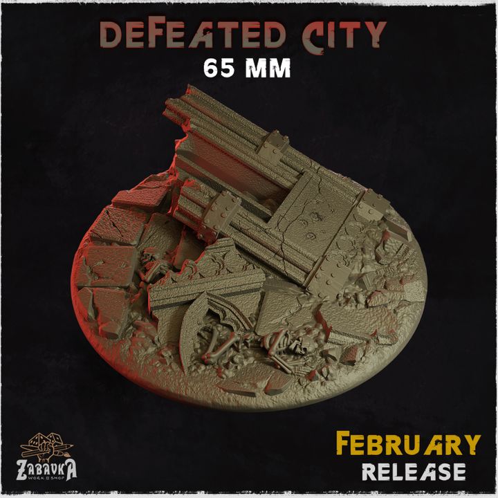 BASES - Defeated City - themed for wargames and tabletop thirteen sizes available by zabavka workshop