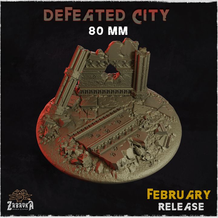 BASES - Defeated City - themed for wargames and tabletop thirteen sizes available by zabavka workshop