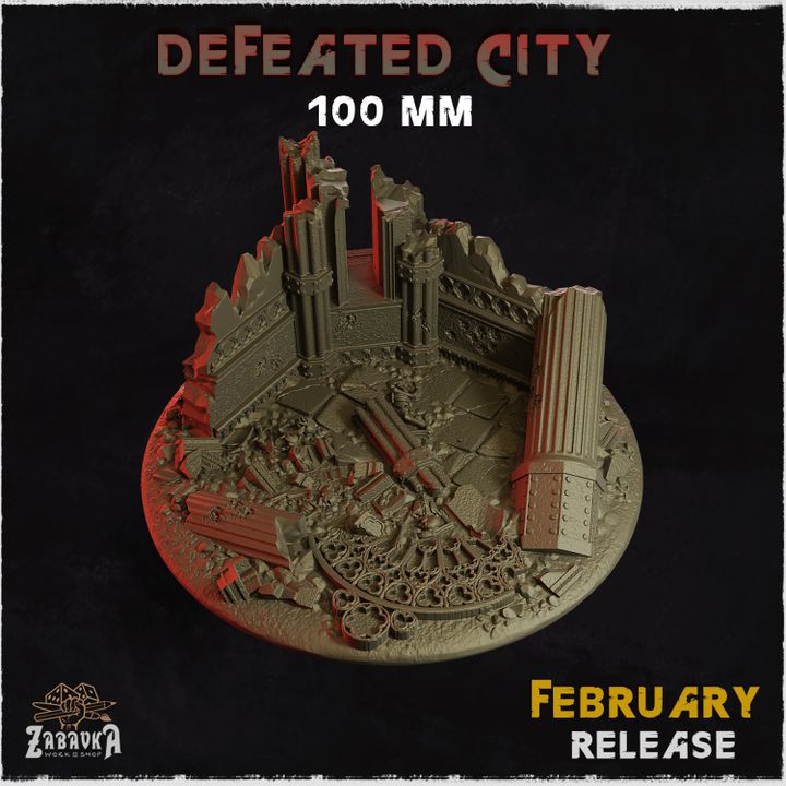 BASES - Defeated City - themed for wargames and tabletop thirteen sizes available by zabavka workshop