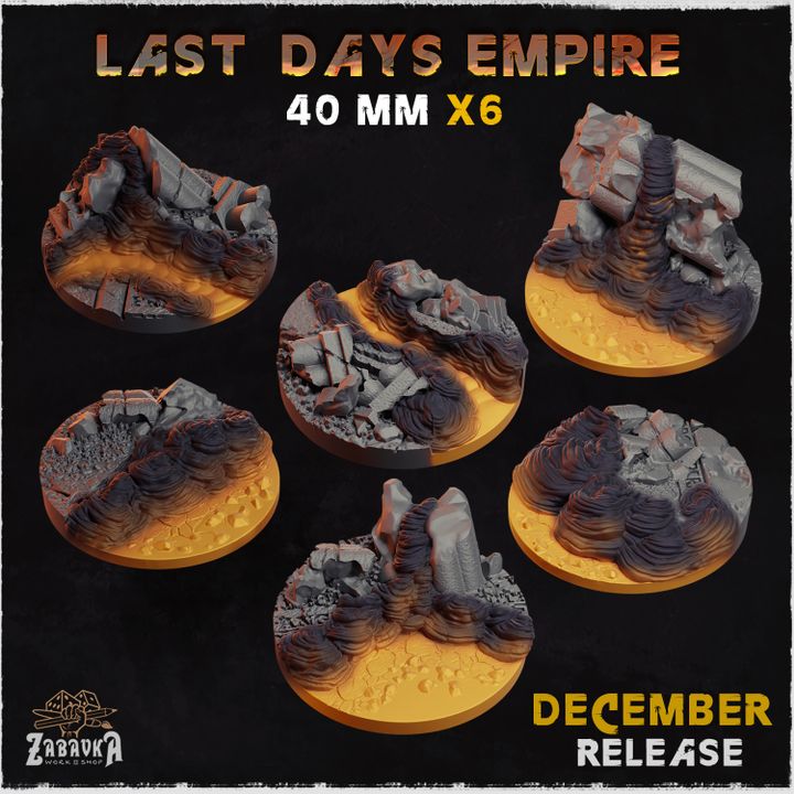 BASES - Last Days Empire - themed for wargames and tabletop thirteen sizes available by zabavka workshop