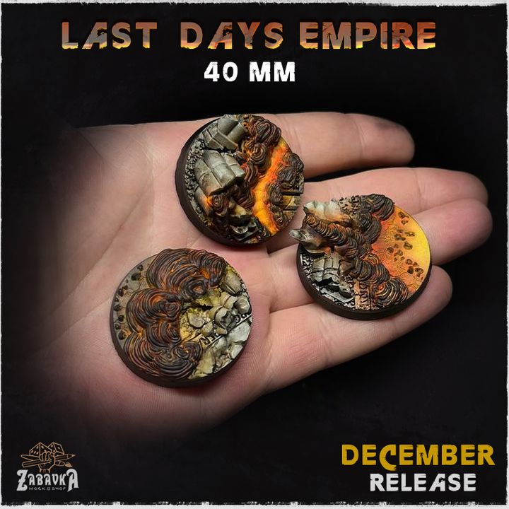 BASES - Last Days Empire - themed for wargames and tabletop thirteen sizes available by zabavka workshop
