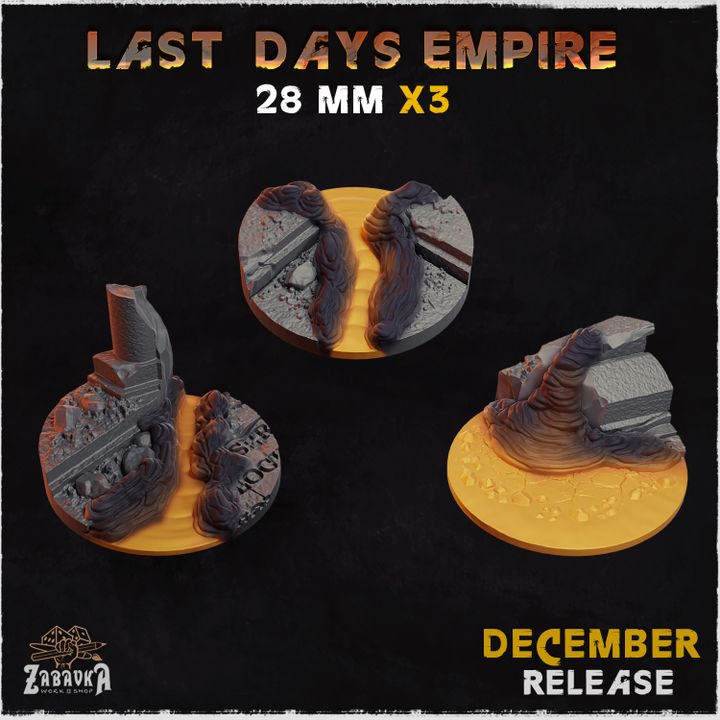 BASES - Last Days Empire - themed for wargames and tabletop thirteen sizes available by zabavka workshop