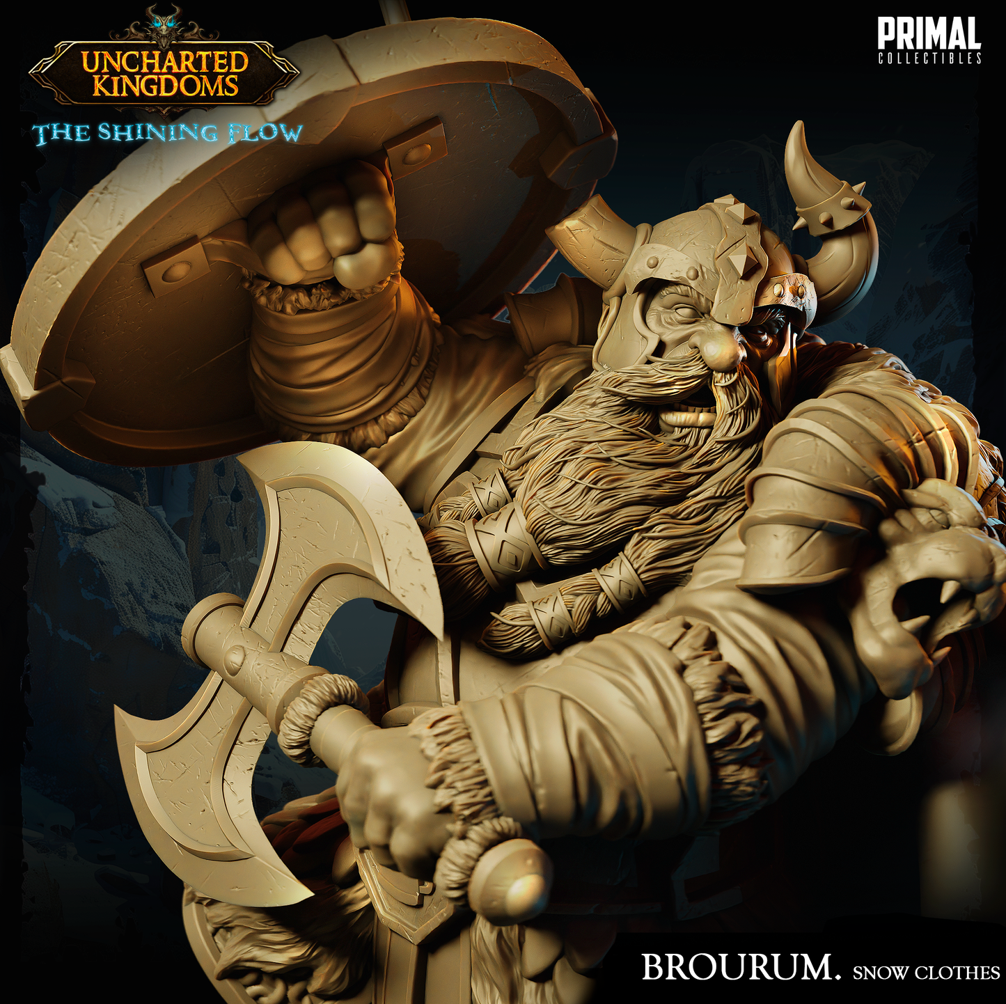 DNDUK - Bruenor Battlehammer (Snow) - Brourum Axedelver - Male Shield Dwarf miniature