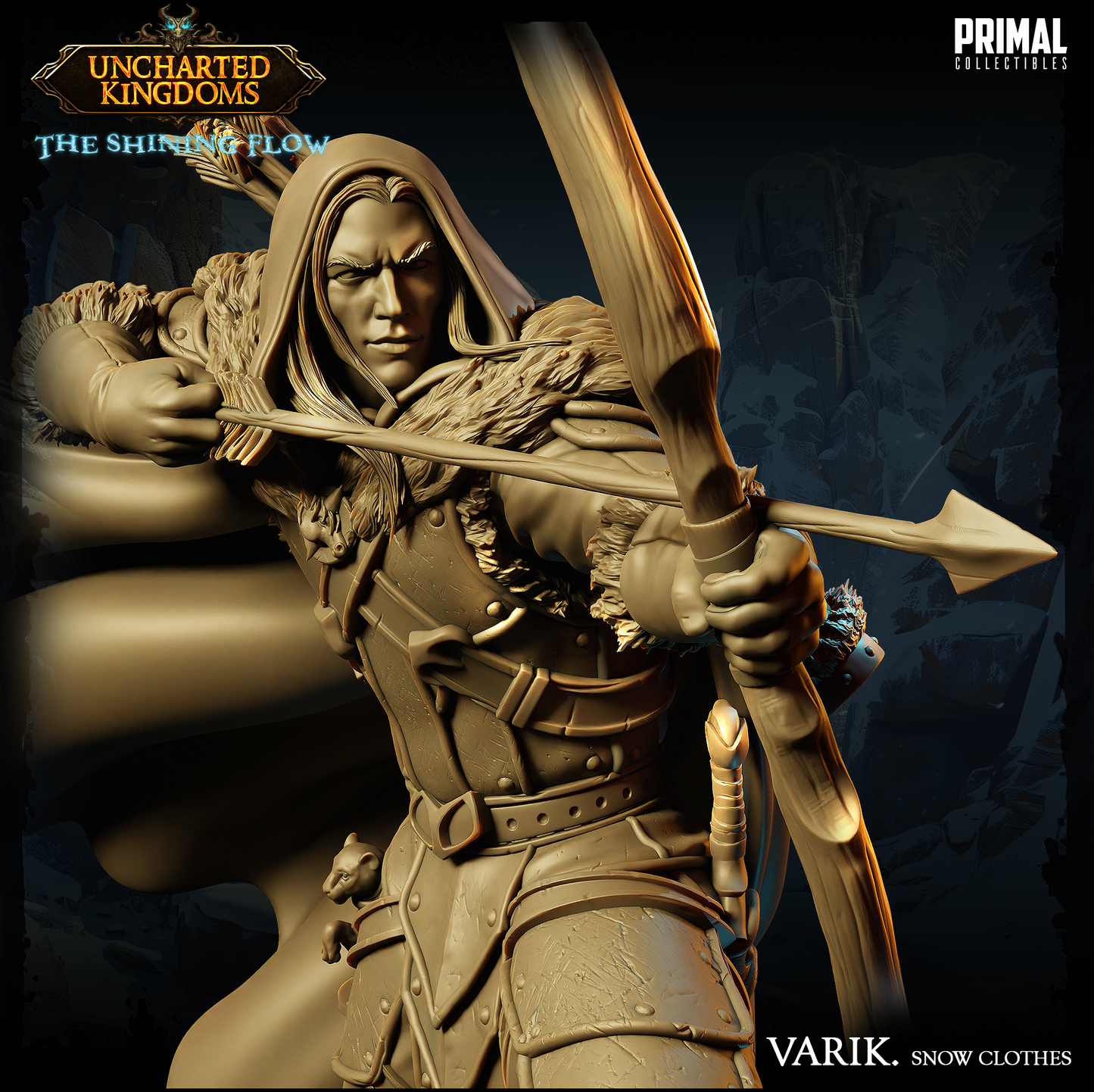 DNDUK - Drizzt Do Urden - Varik Dun Ate - Snow Version - Male Drow Dark Elf miniature