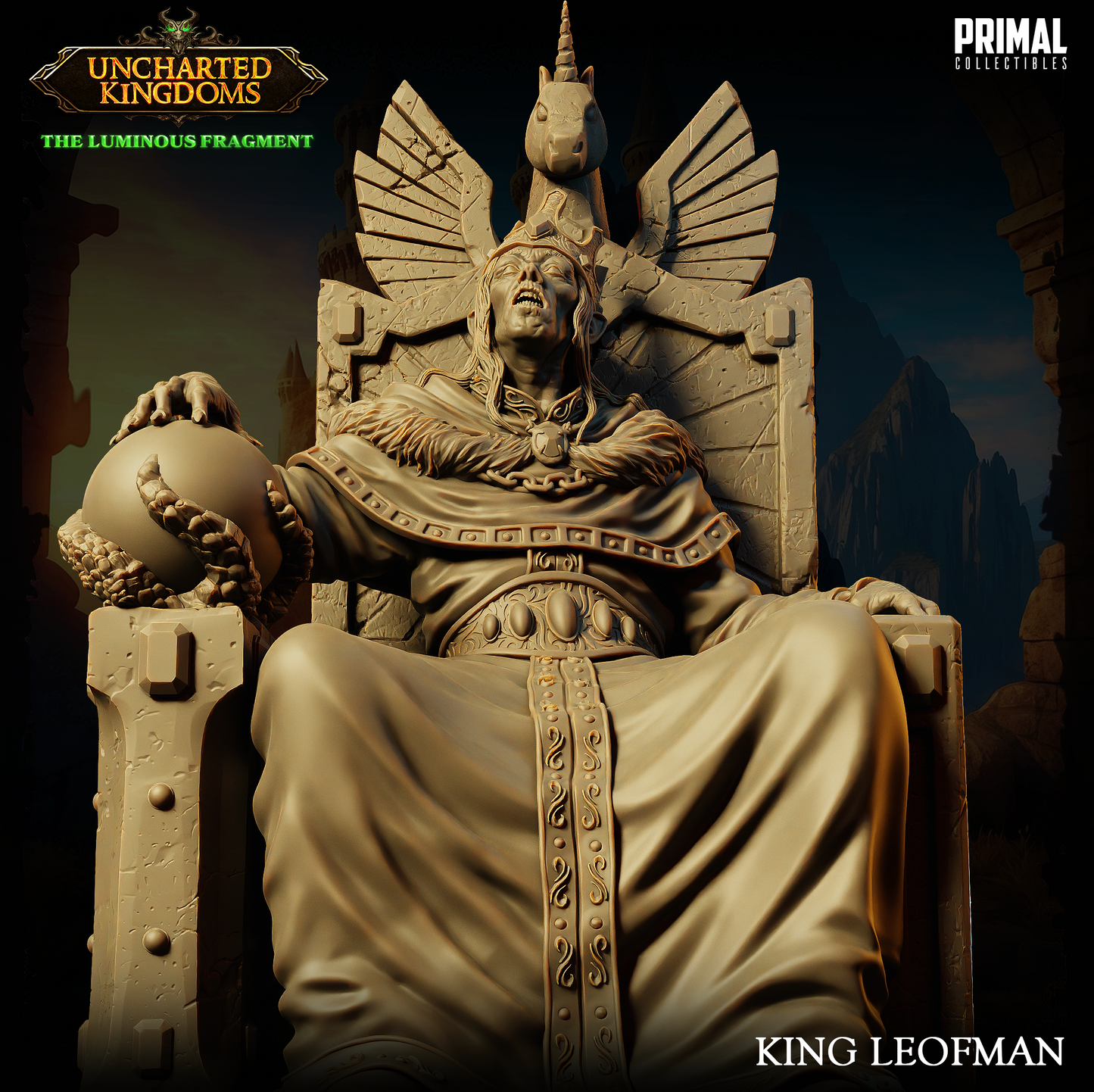 DNDDGL - Lorac Caladon - King Leofman Male Noble Wizard Elf miniature