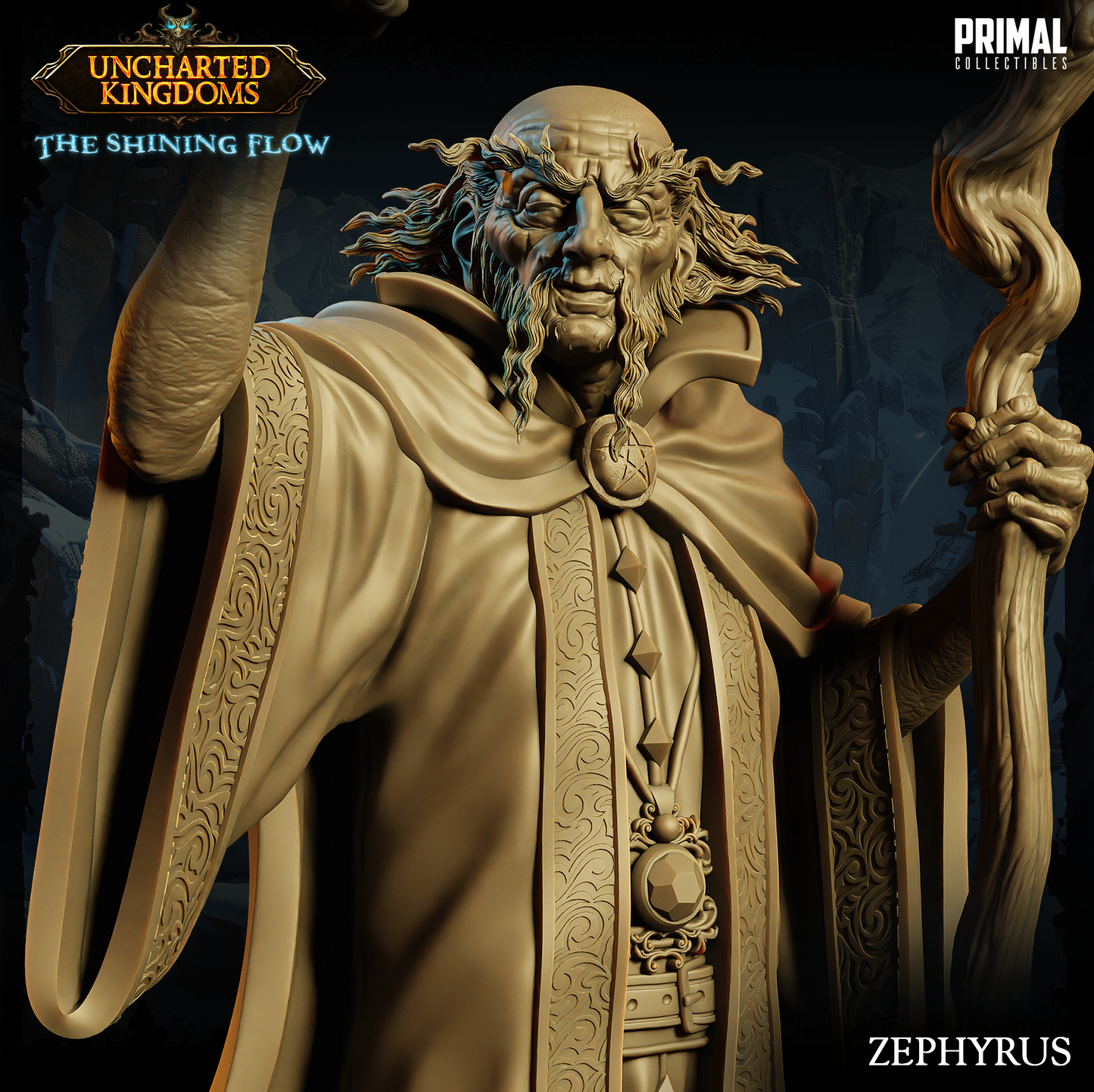 DNDUK - Dendybar the Mottled - Male Human Wizard Cleric miniature