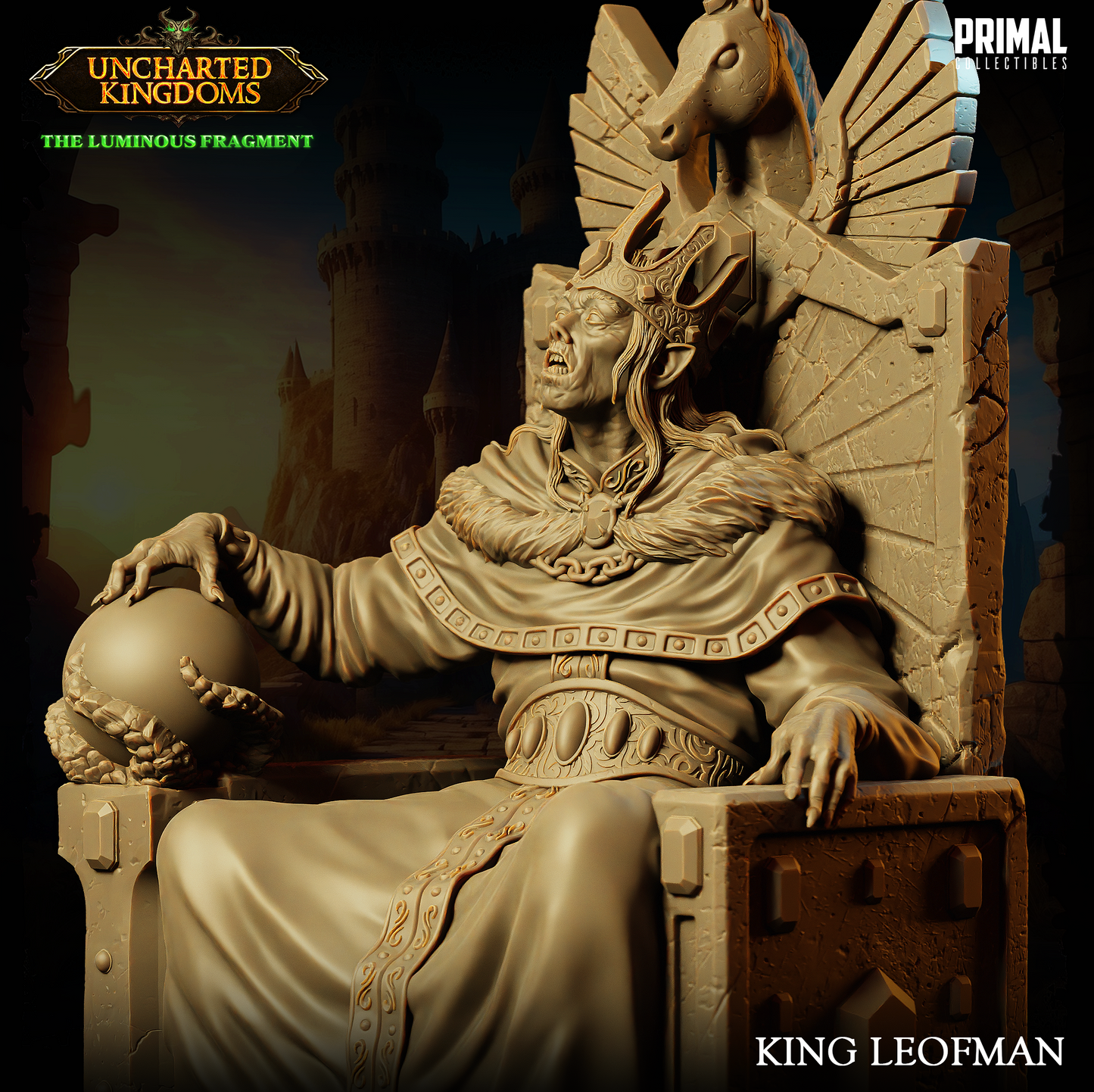 DNDDGL - Lorac Caladon - King Leofman Male Noble Wizard Elf miniature
