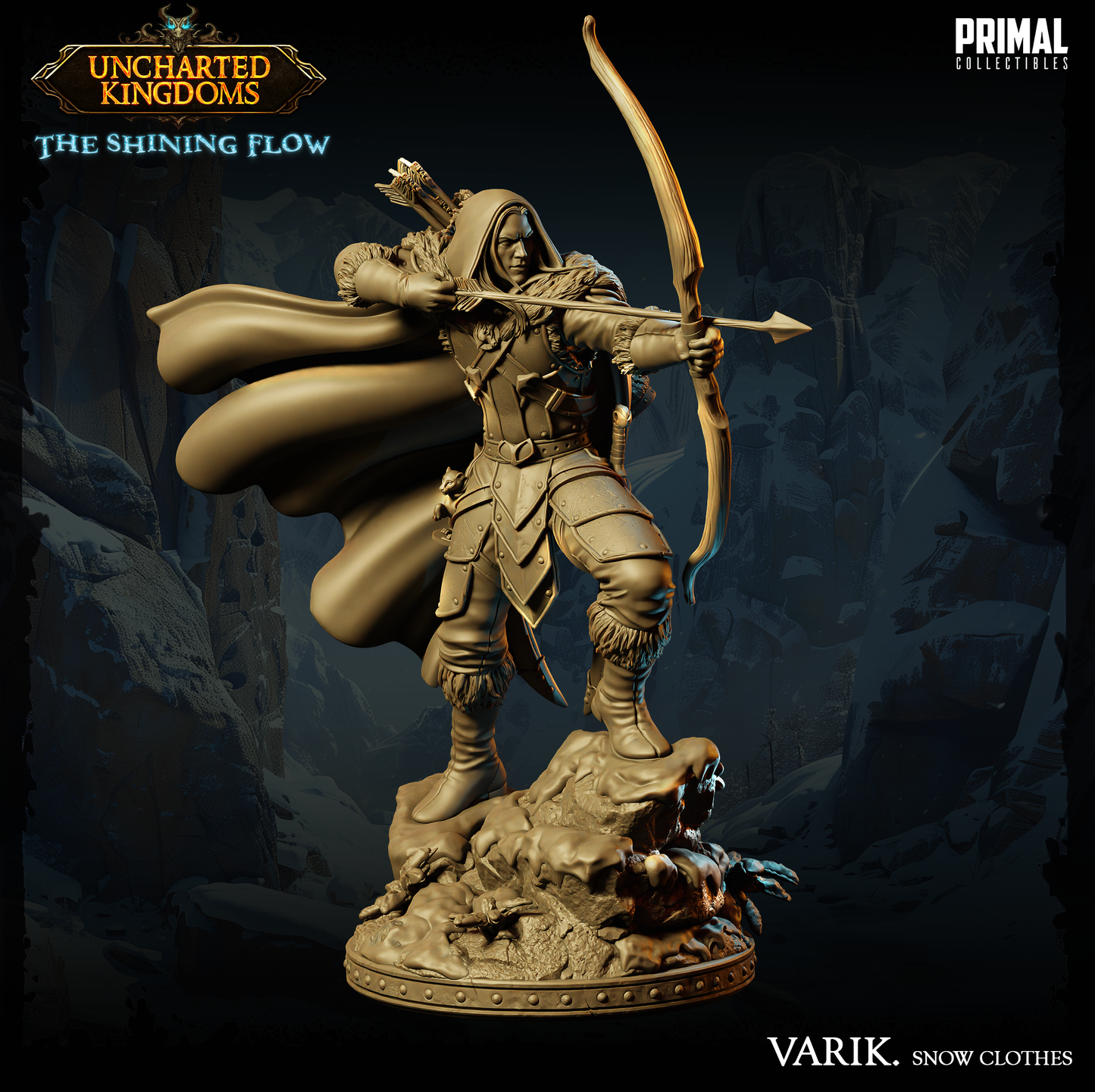 DNDUK - Drizzt Do Urden - Varik Dun Ate - Snow Version - Male Drow Dark Elf miniature