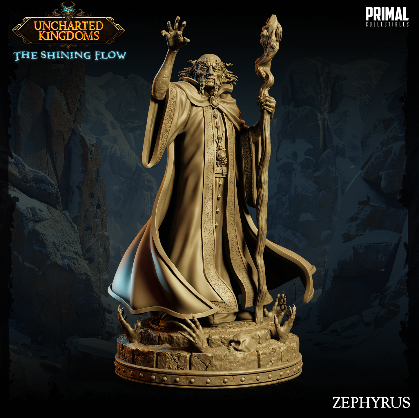 DNDUK - Dendybar the Mottled - Male Human Wizard Cleric miniature