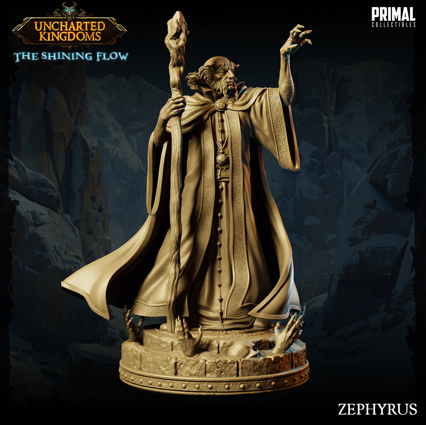 DNDUK - Dendybar the Mottled - Male Human Wizard Cleric miniature