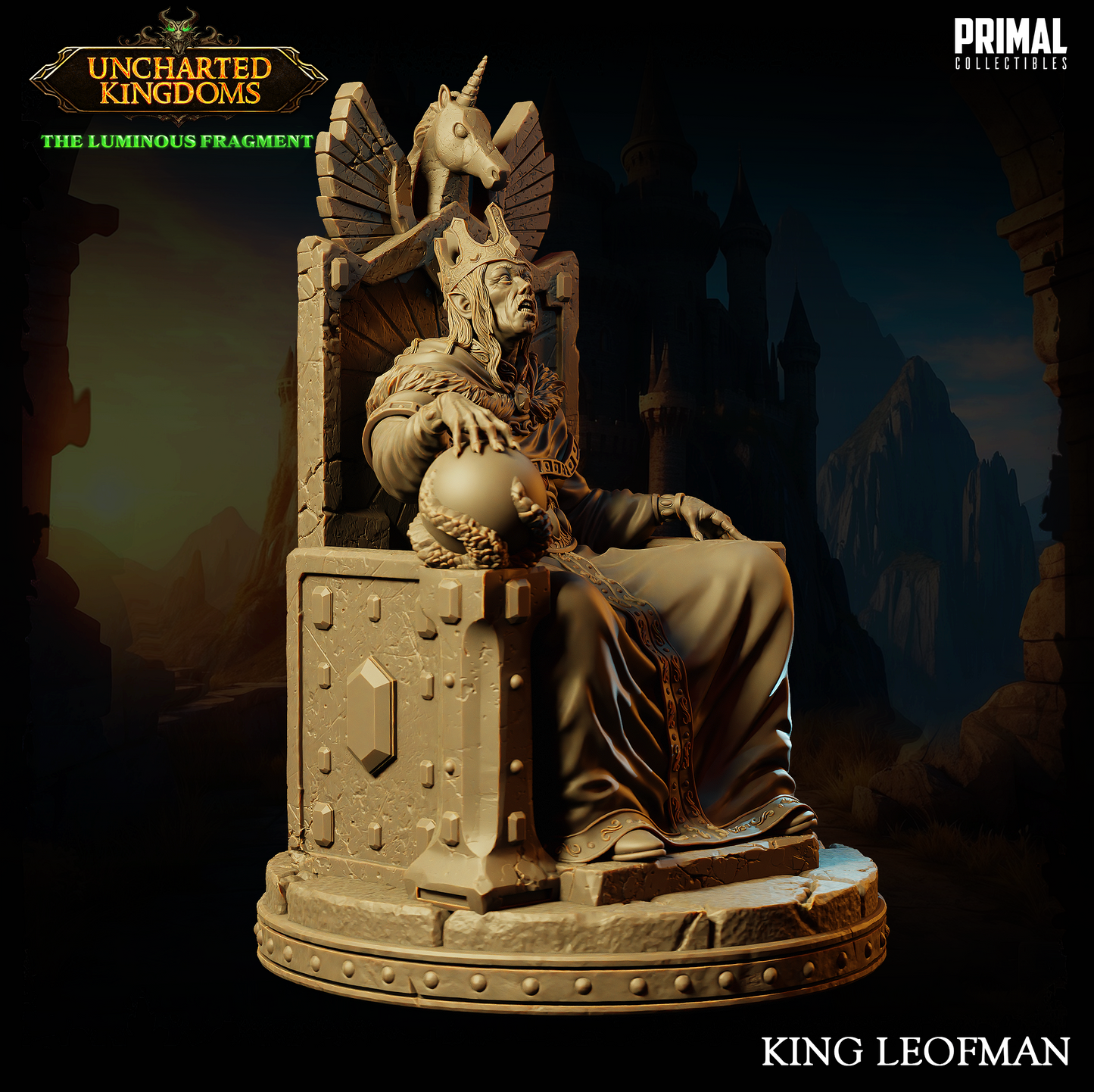 DNDDGL - Lorac Caladon - King Leofman Male Noble Wizard Elf miniature