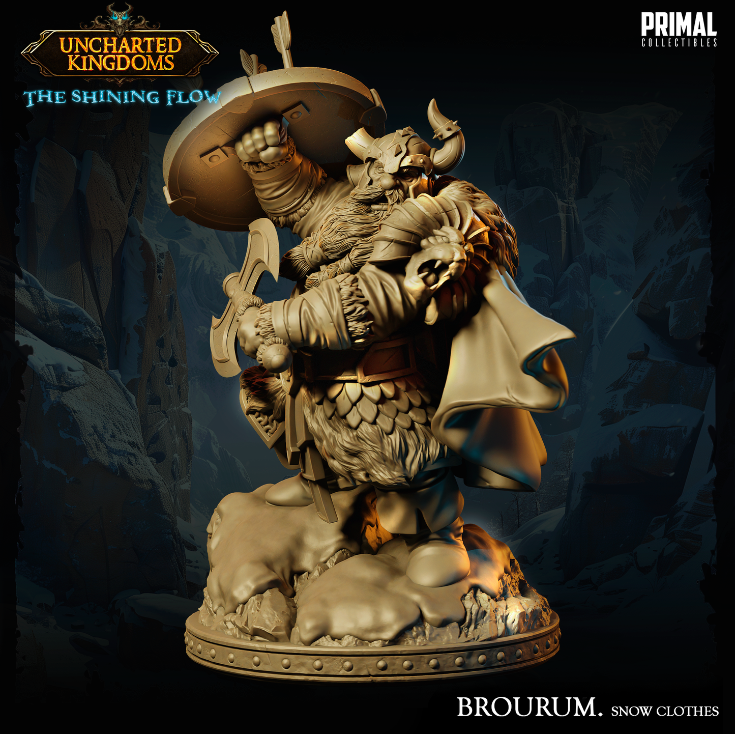 DNDUK - Bruenor Battlehammer (Snow) - Brourum Axedelver - Male Shield Dwarf miniature