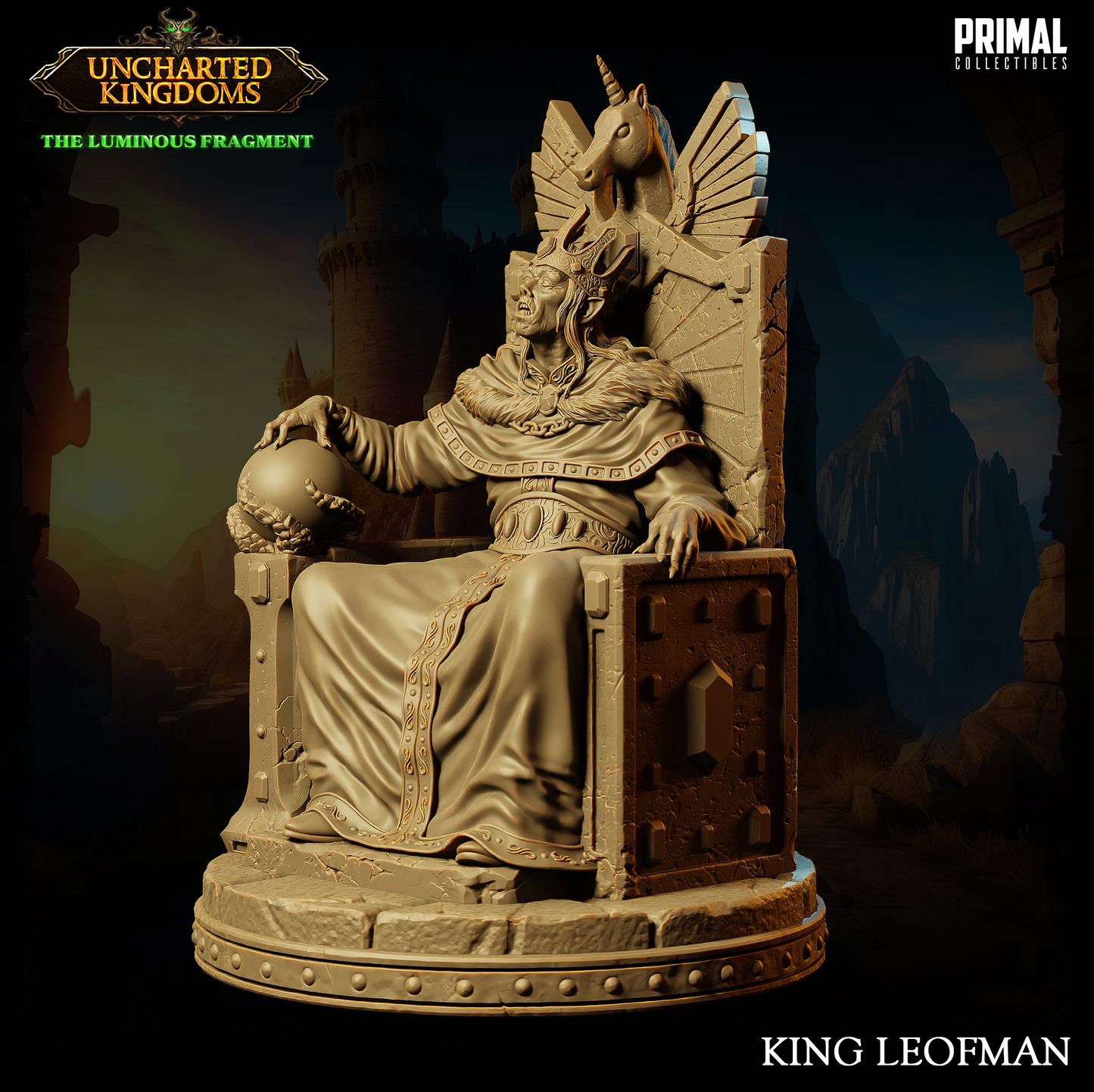 DNDDGL - Lorac Caladon - King Leofman Male Noble Wizard Elf miniature