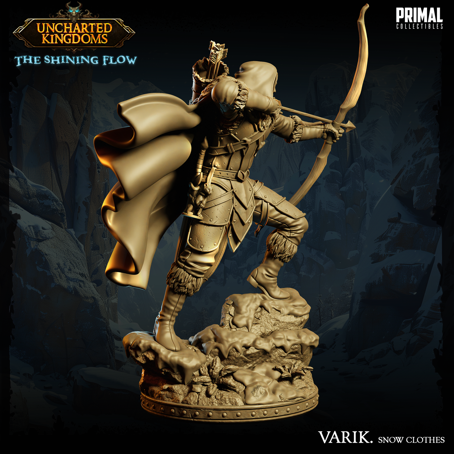 DNDUK - Drizzt Do Urden - Varik Dun Ate - Snow Version - Male Drow Dark Elf miniature