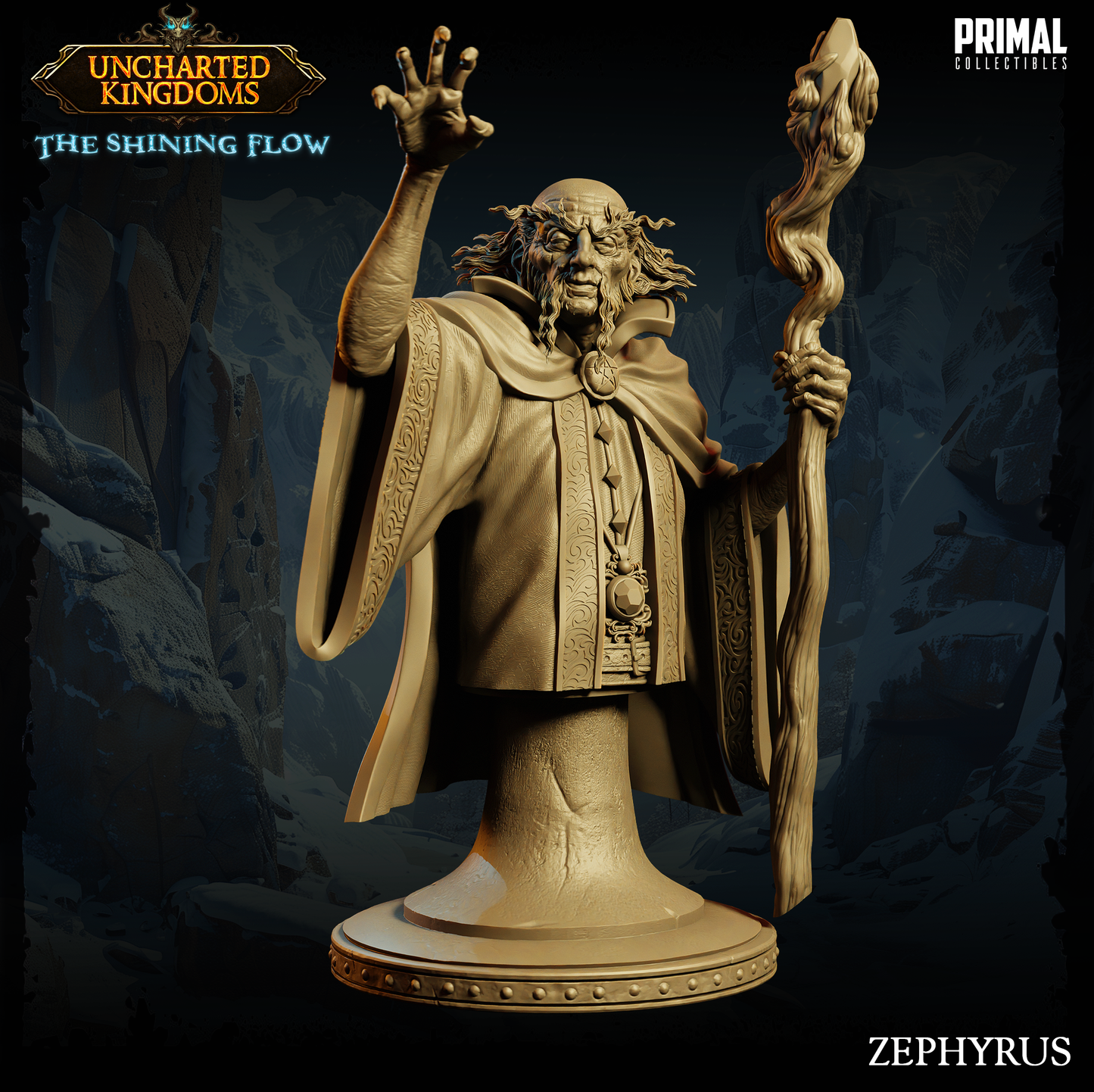 DNDUK - Dendybar the Mottled - Male Human Wizard Cleric miniature