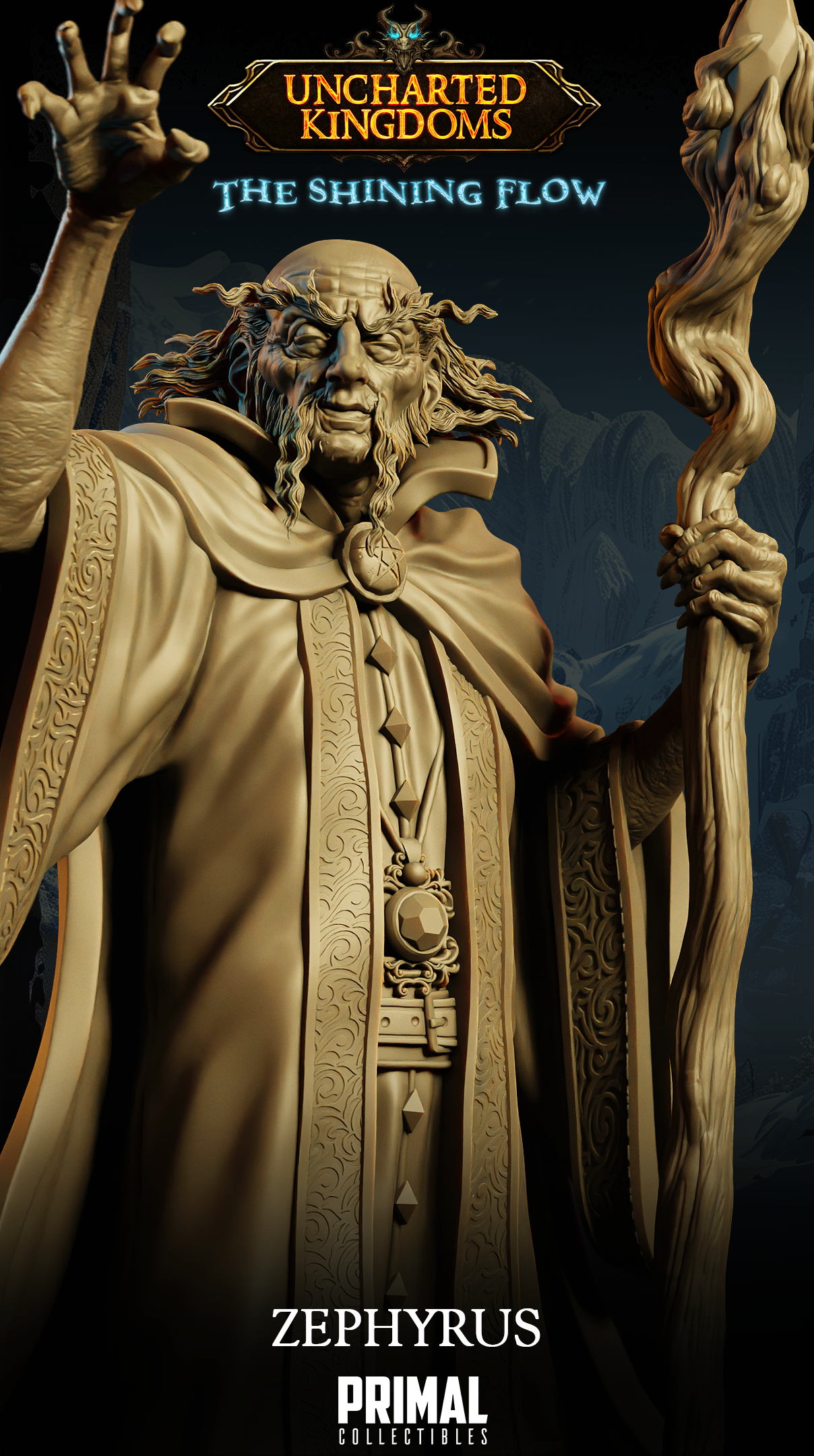 DNDUK - Dendybar the Mottled - Male Human Wizard Cleric miniature