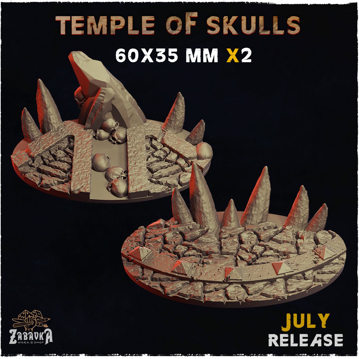 BASES - Temple of Skulls - themed bases for wargames and tabletop