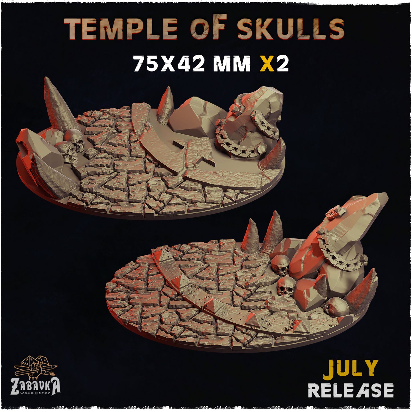 BASES - Temple of Skulls - themed bases for wargames and tabletop