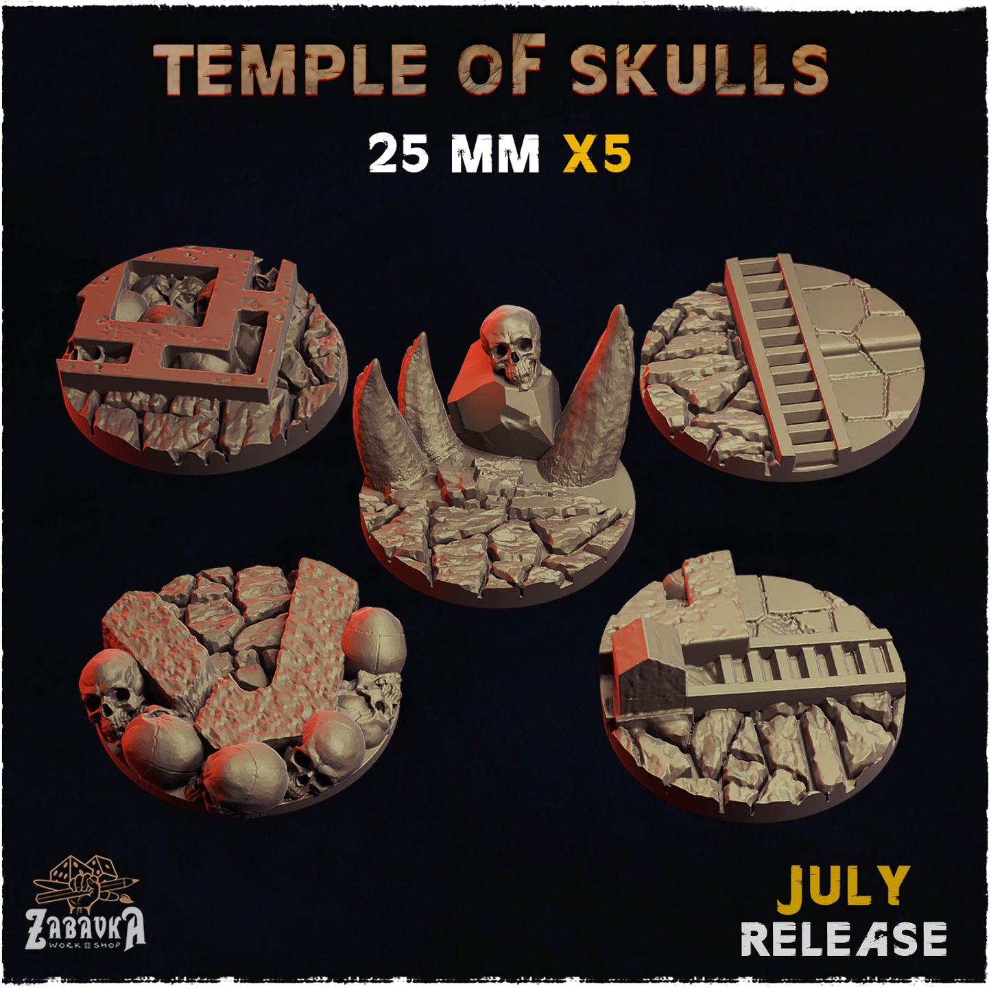 BASES - Temple of Skulls - themed bases for wargames and tabletop