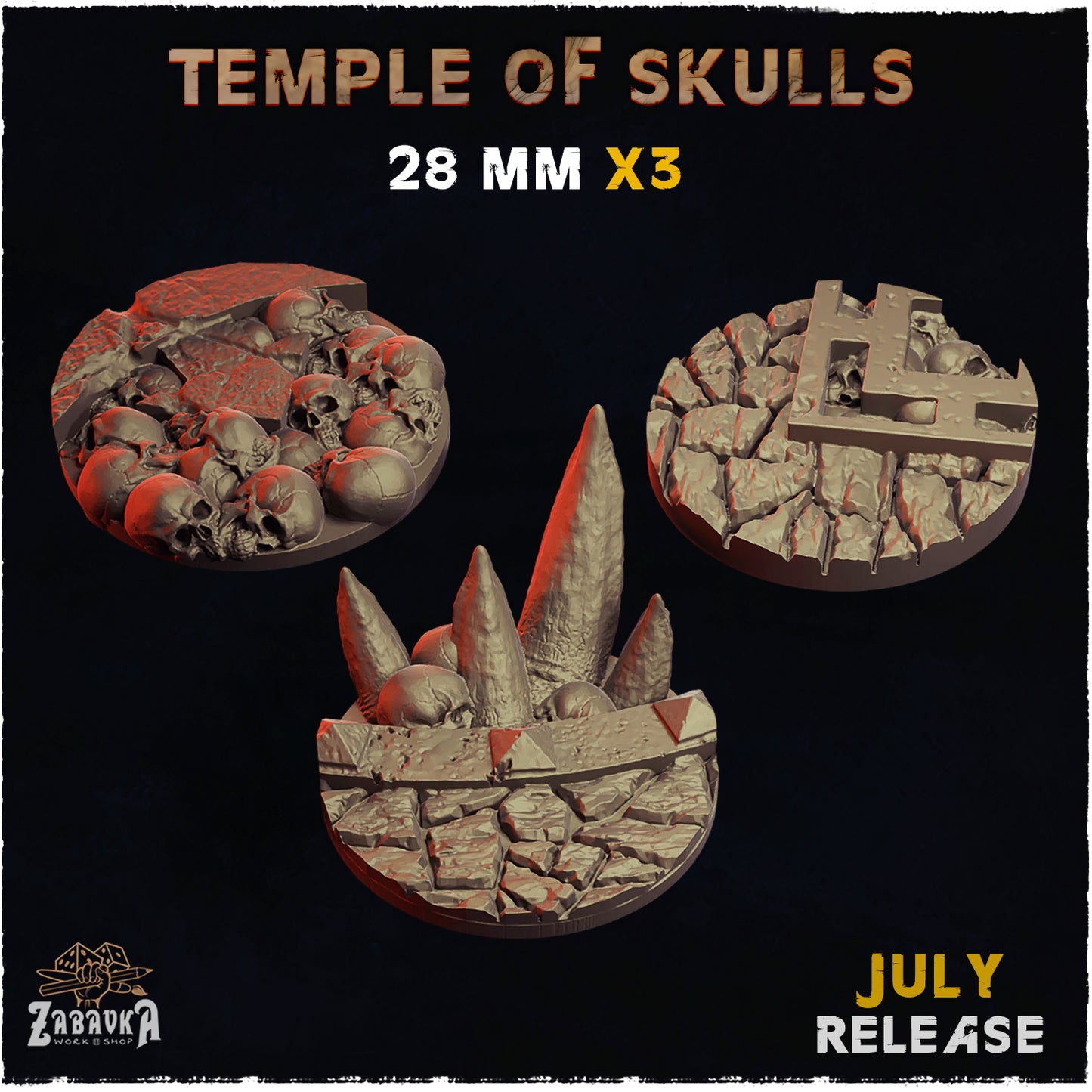 BASES - Temple of Skulls - themed bases for wargames and tabletop
