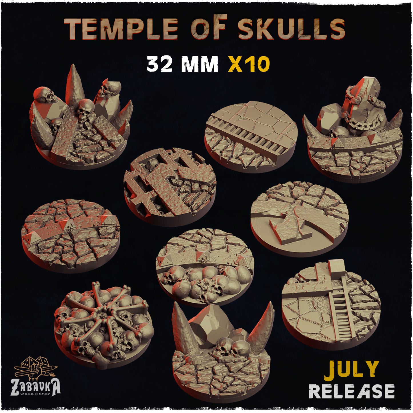 BASES - Temple of Skulls - themed bases for wargames and tabletop