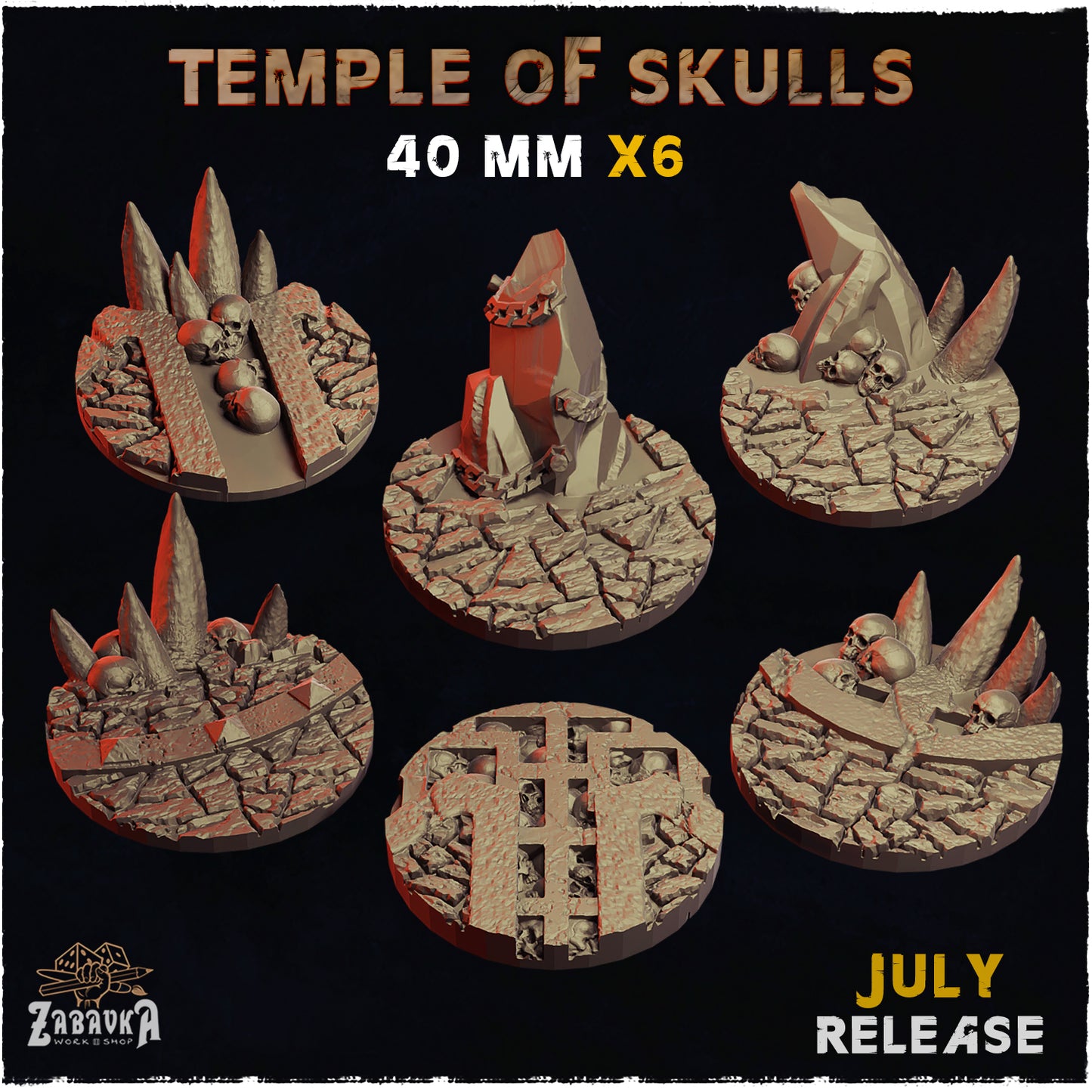 BASES - Temple of Skulls - themed bases for wargames and tabletop