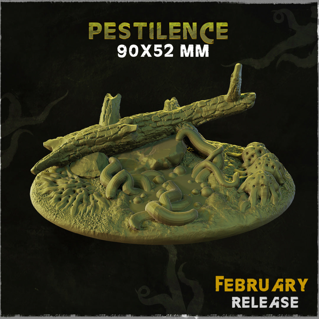 BASES - Pestilence themed bases and toppers for wargames and tabletop thirteen sizes available by zabavka workshop