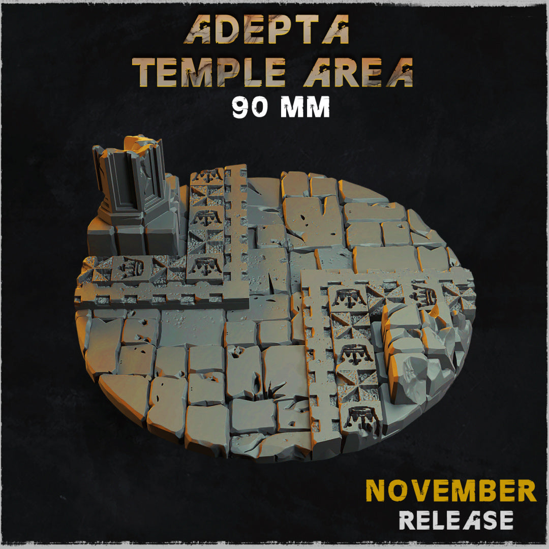 BASES - Adepta Temple Area - cathedral themed bases for wargames and tabletop eleven sizes available by zabavka workshop