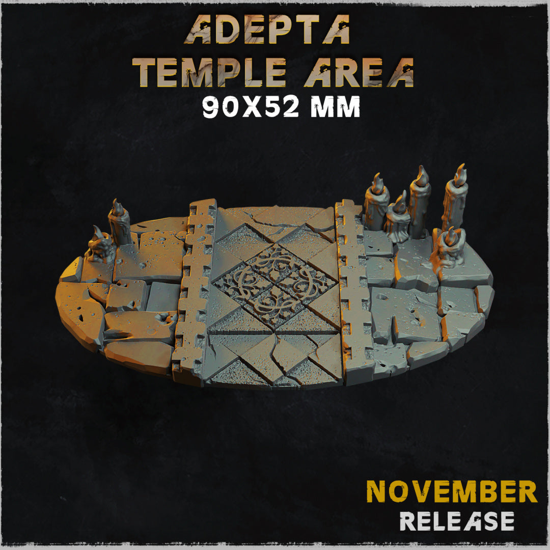 BASES - Adepta Temple Area - cathedral themed bases for wargames and tabletop eleven sizes available by zabavka workshop