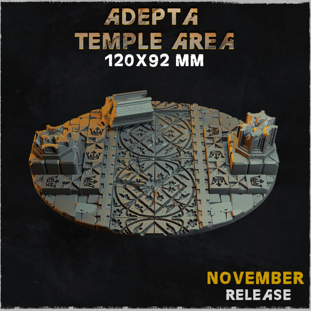 BASES - Adepta Temple Area - cathedral themed bases for wargames and tabletop eleven sizes available by zabavka workshop