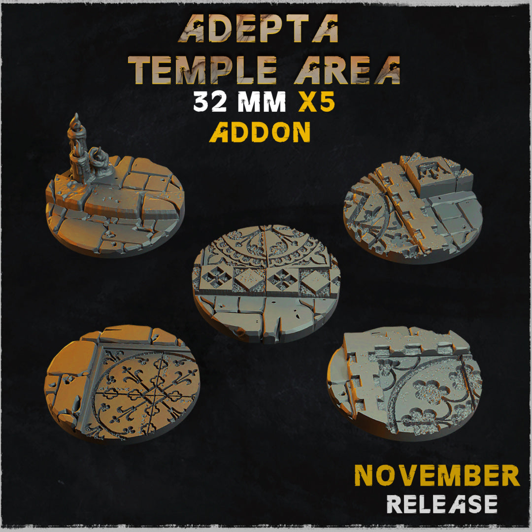 BASES - Adepta Temple Area - cathedral themed bases for wargames and tabletop eleven sizes available by zabavka workshop